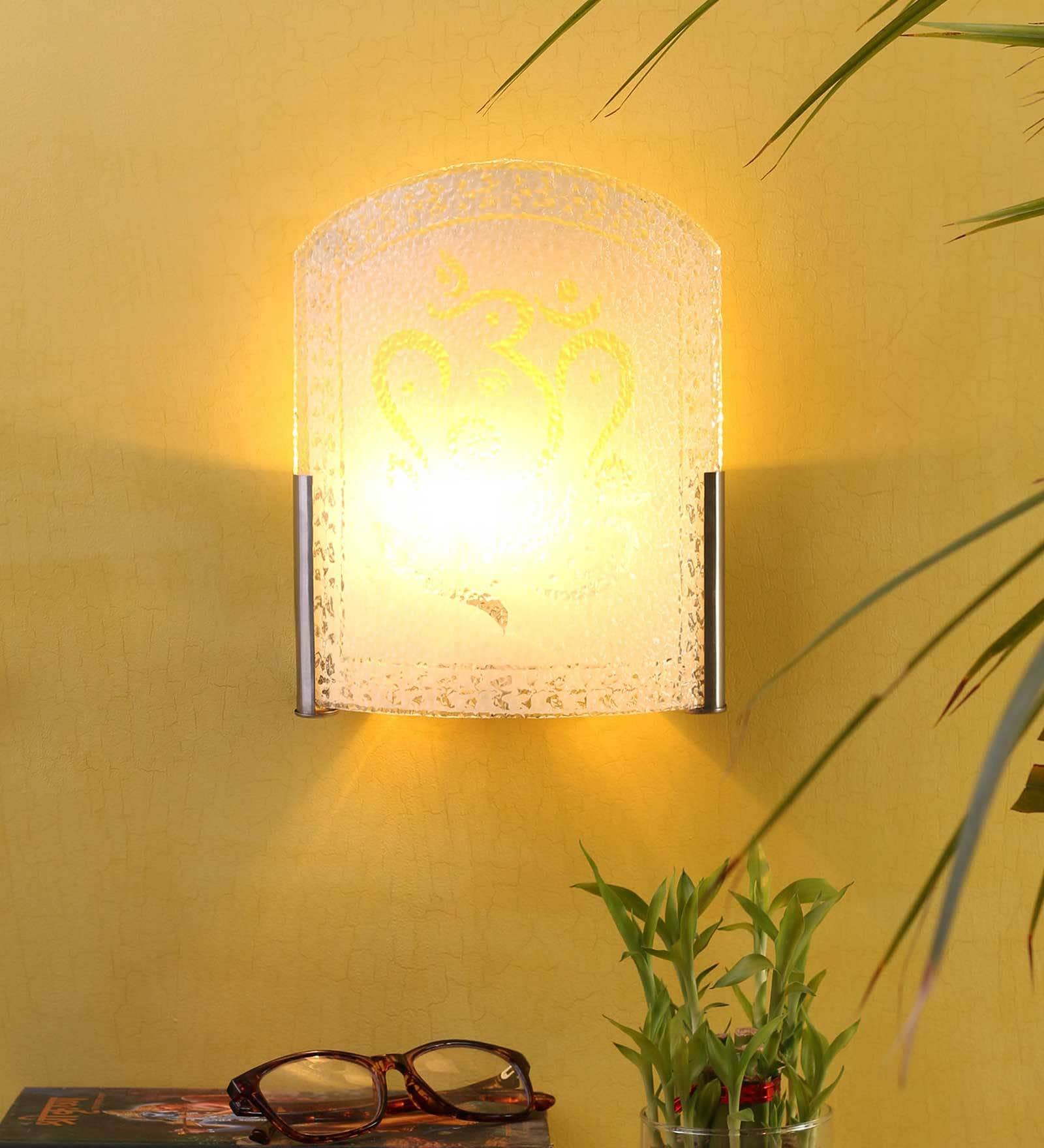 Glass Flush Mount Wall Light (White)