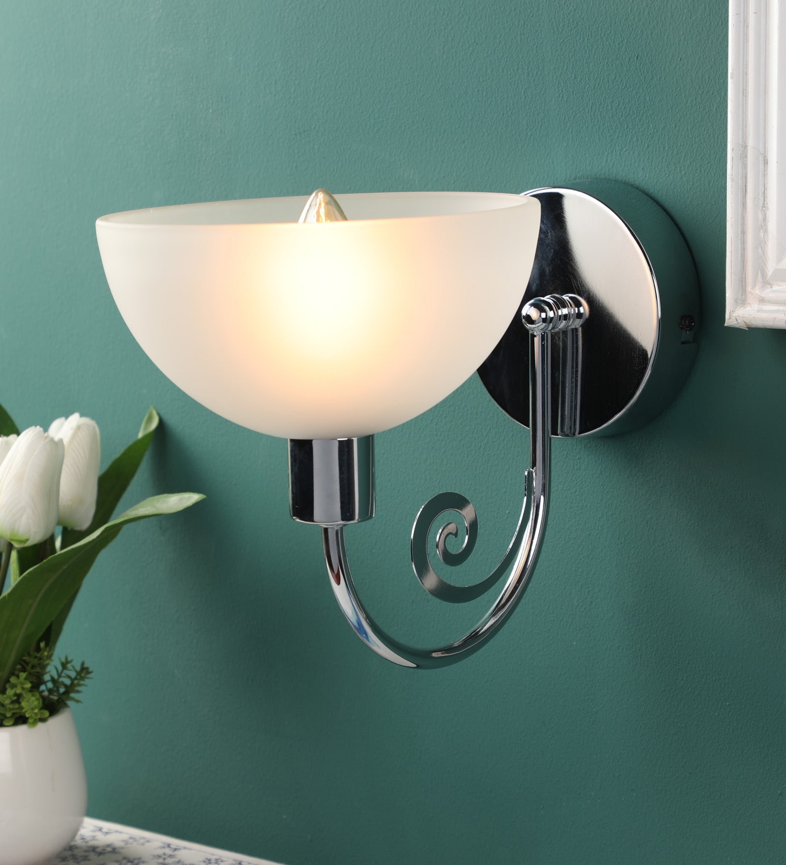 Lense Silver Glass Wall Sconces