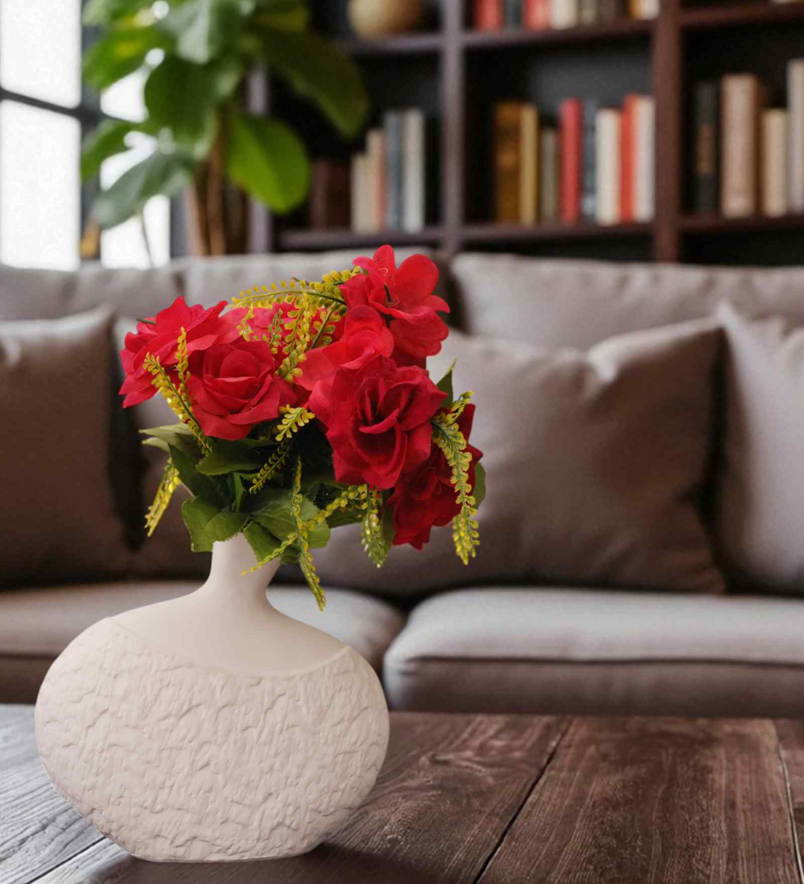 White Imperial Grace Ceramic Amphora Shaped Vase