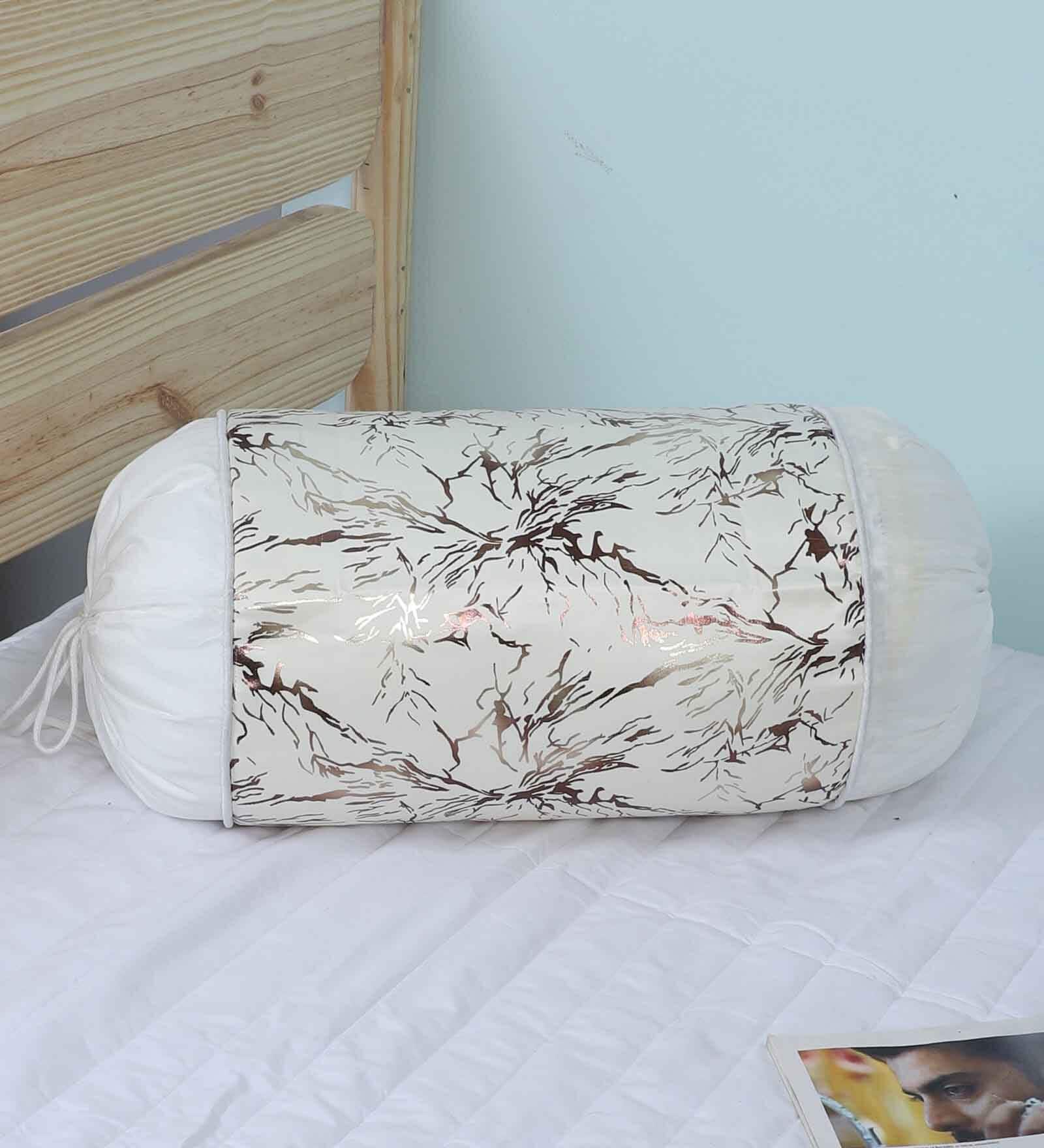 White Abstract 16x34 inches Bolster Covers