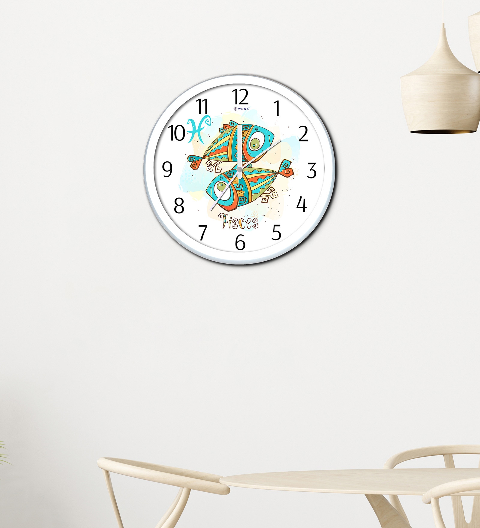 White Plastic Leo Kids Wall Clock