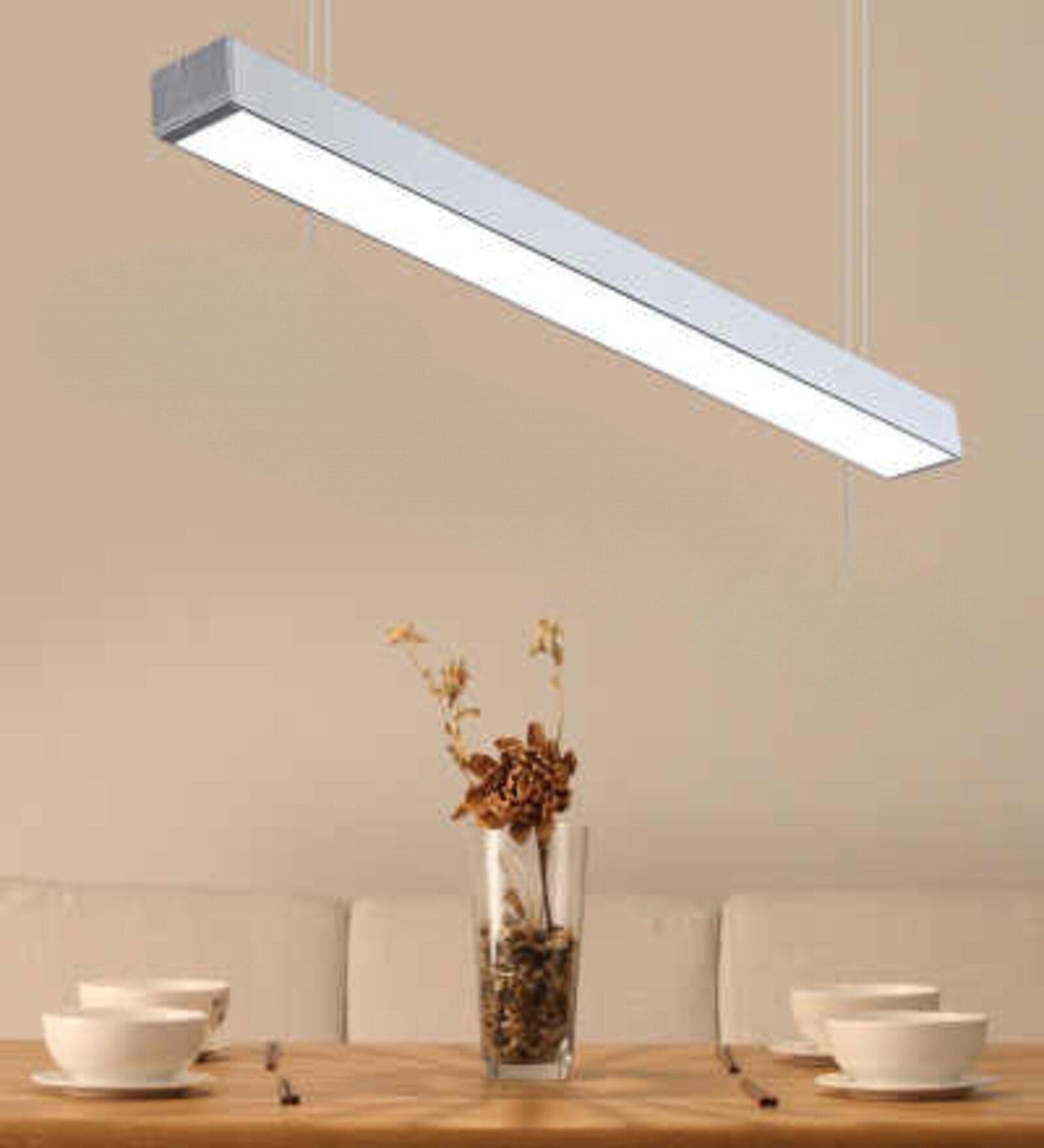 White Linear 42W LED Ceiling Light Office & Gym Lighting 3 Color Modes