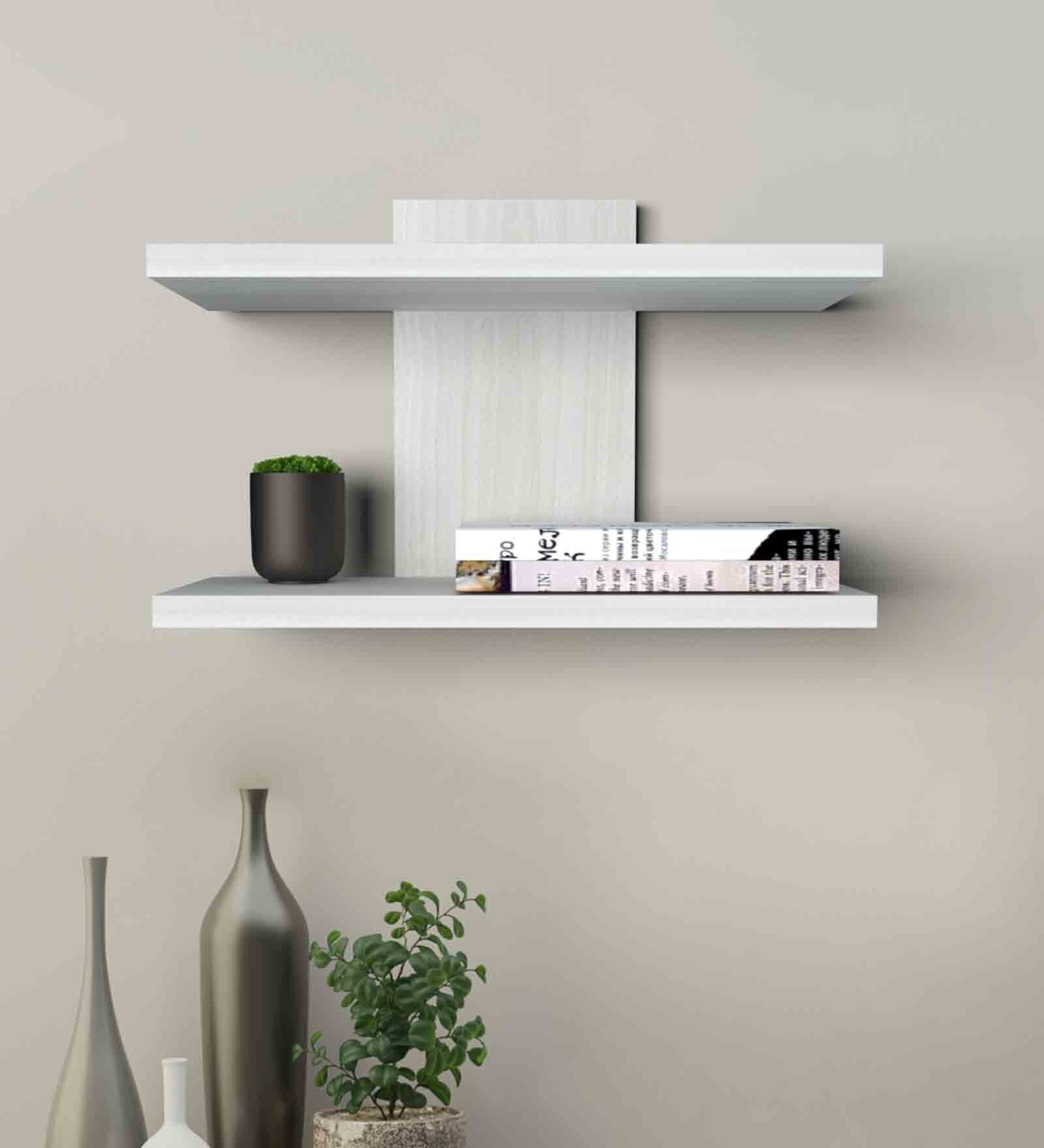 White Mapple Engineered Wood Wall Shelf