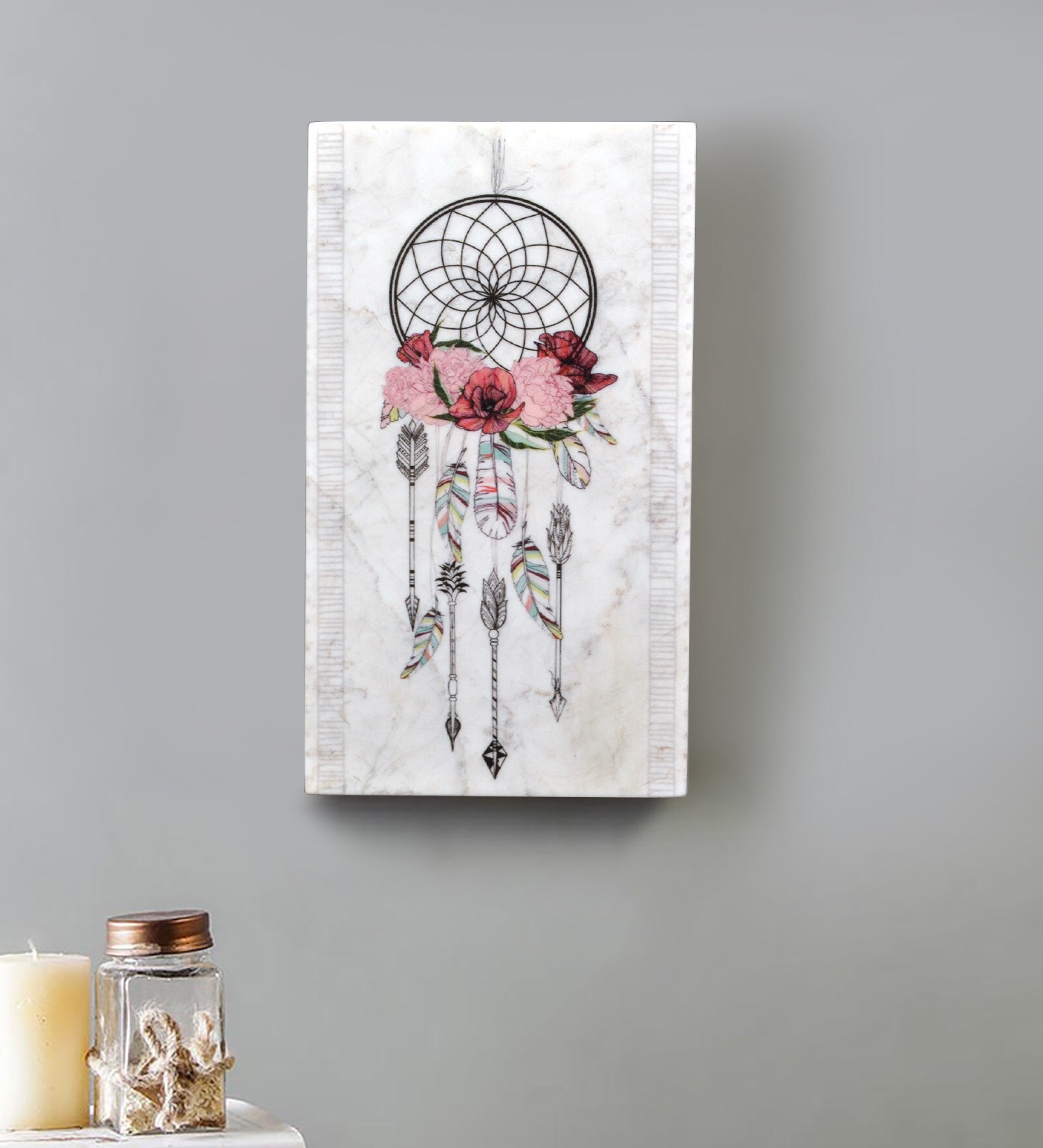 White Marble Dream Catcher Wall Art