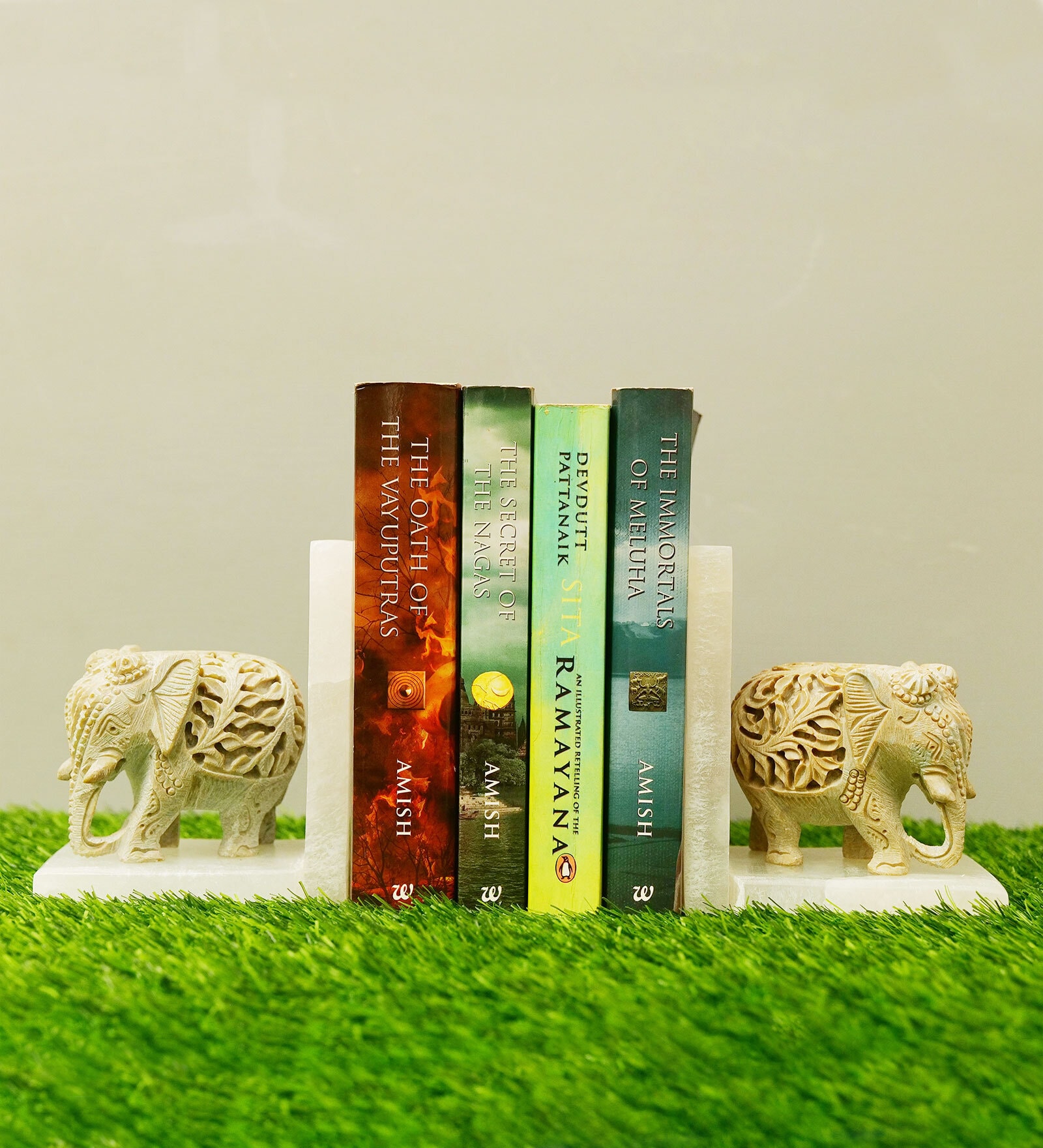 White Marble Gajah Book End