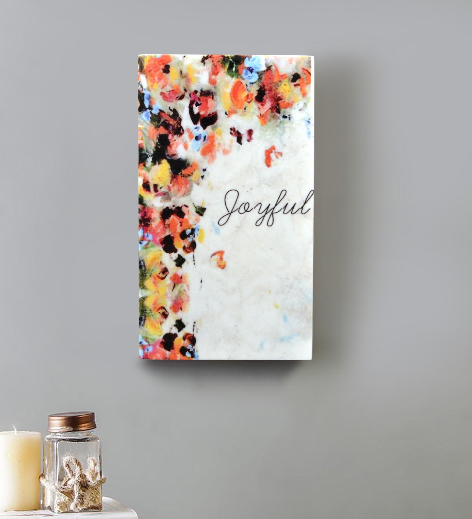 White Marble Joyful Wall Art