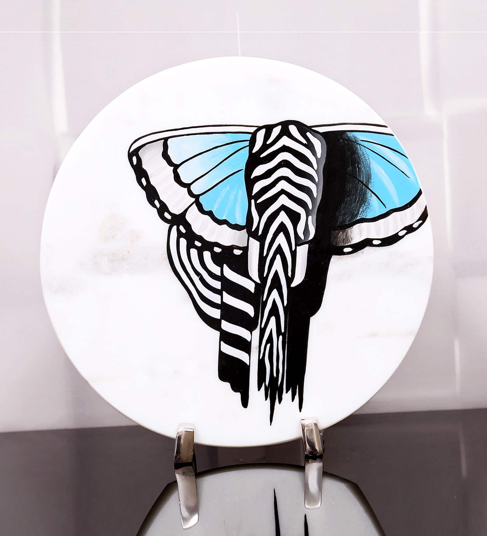 White Marble Ravishingly Royal Decorative Plate Showpiece