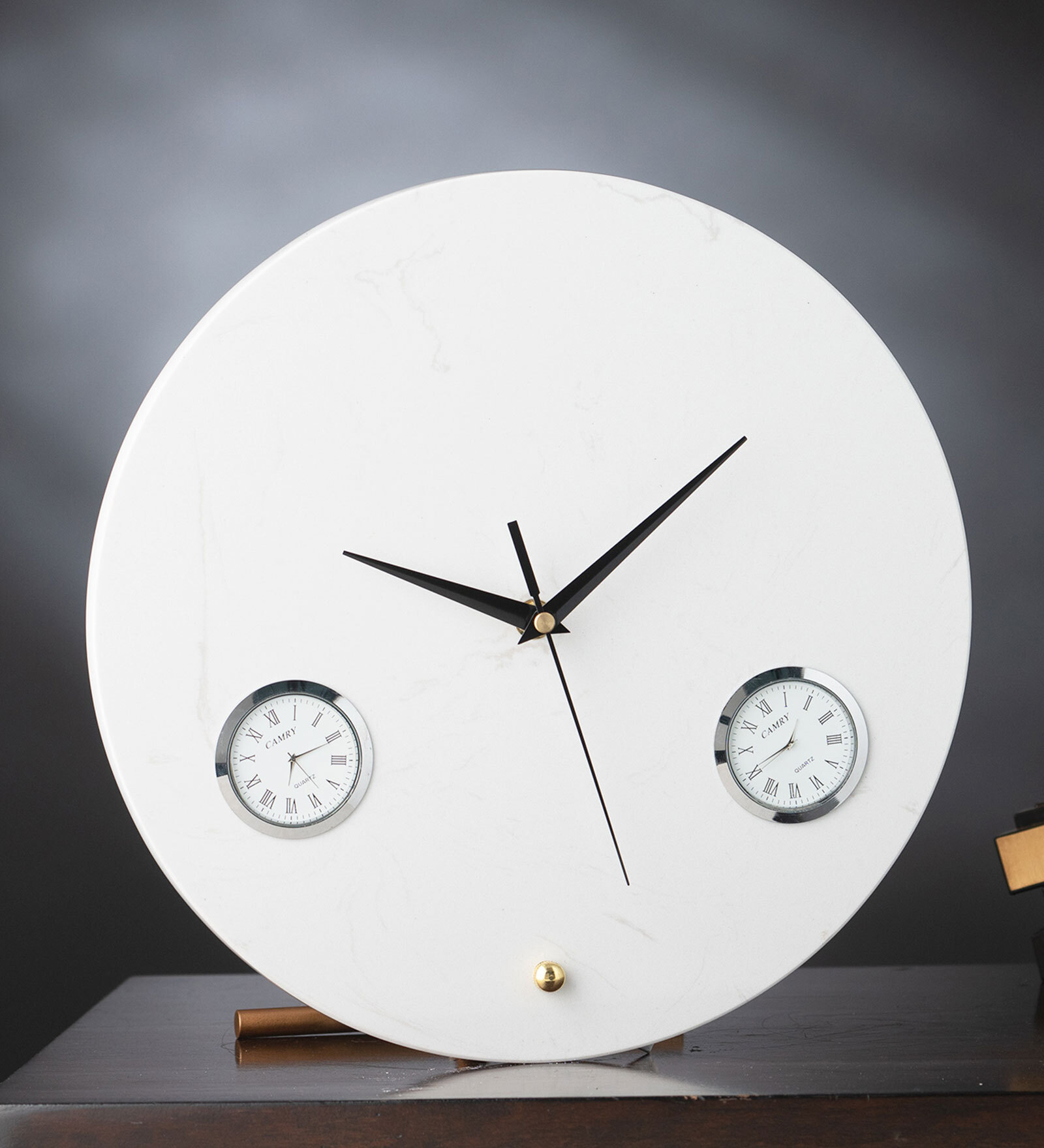 White Marble Table Clock