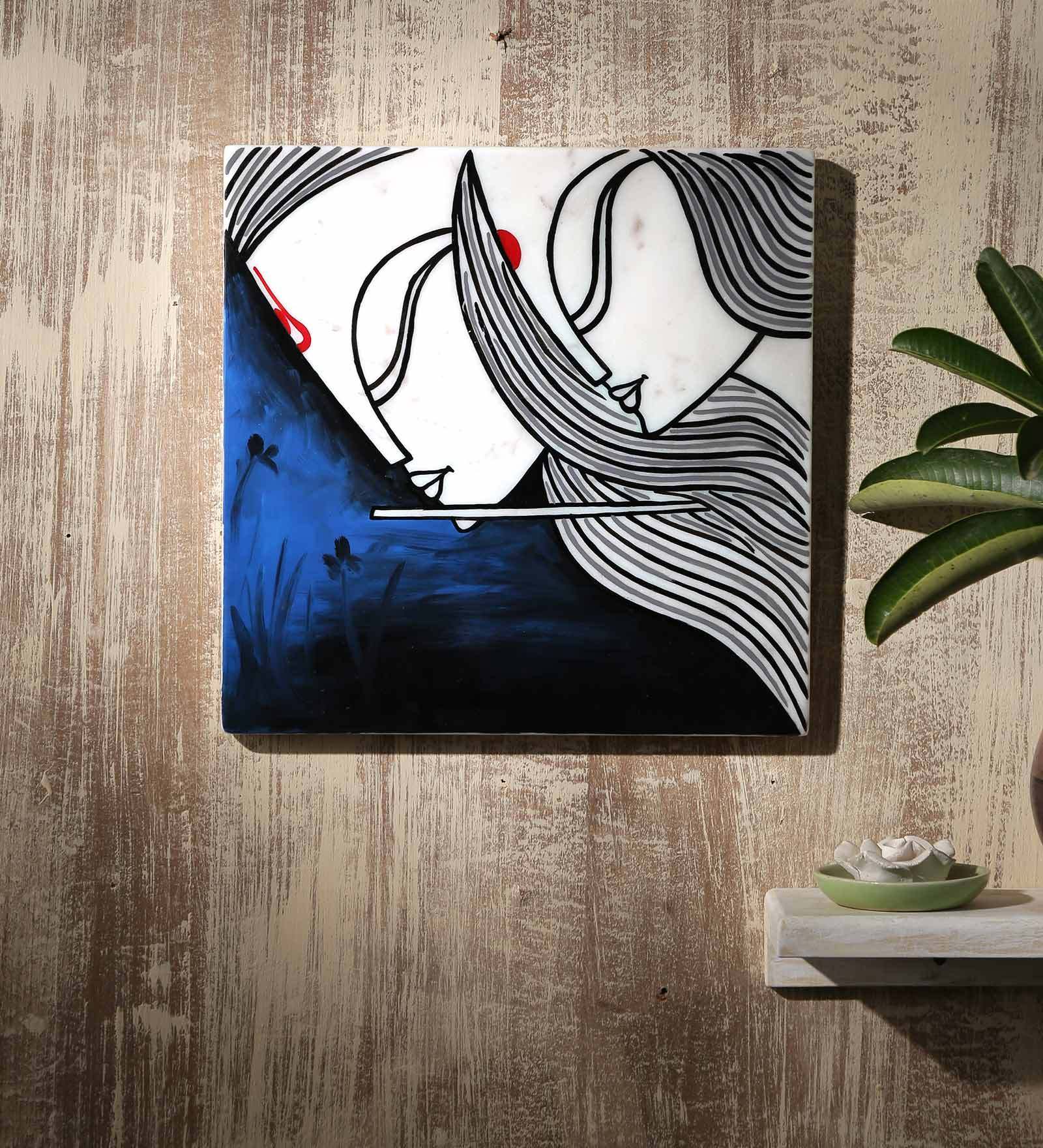 White Marble Till Eternity Hand Painted Wall Accent