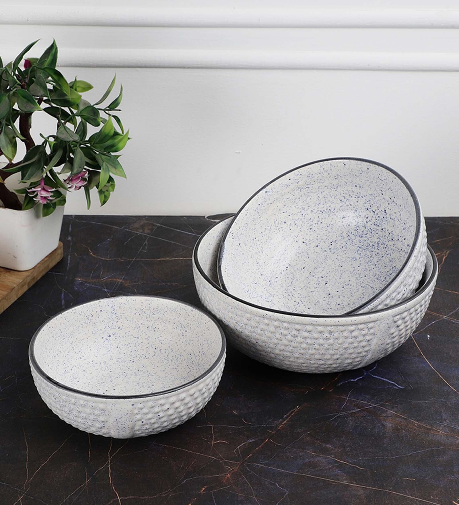 White Matt (Set of 3) Ceramic Serving Bowl