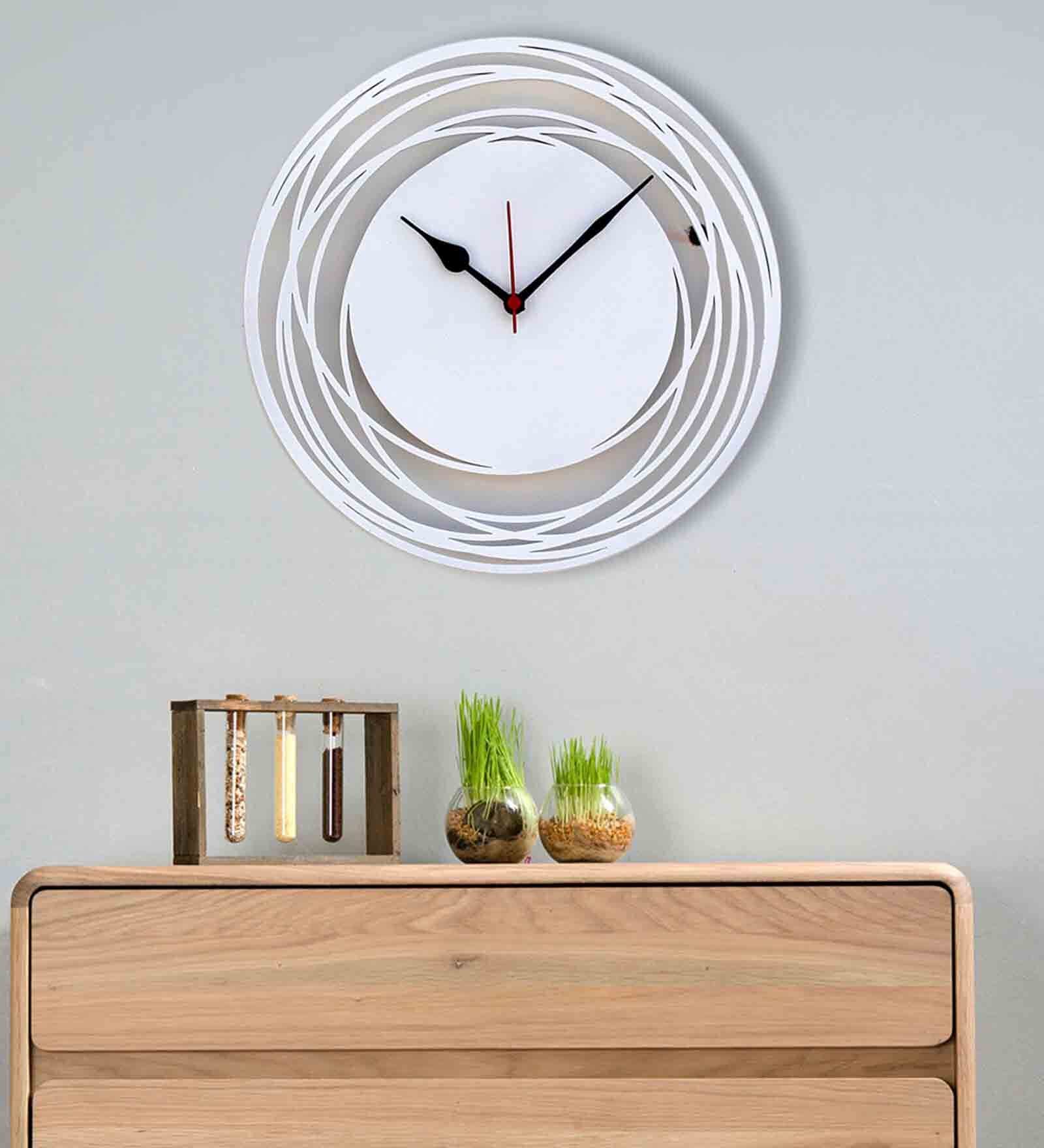 Regal White MDF 12in Wall Clock