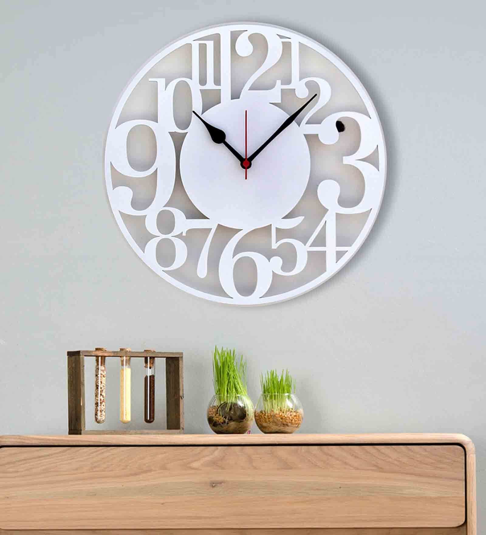 Buy Creekside White MDF 12in Wall Clock at 16% OFF by Craftter | Pepperfry