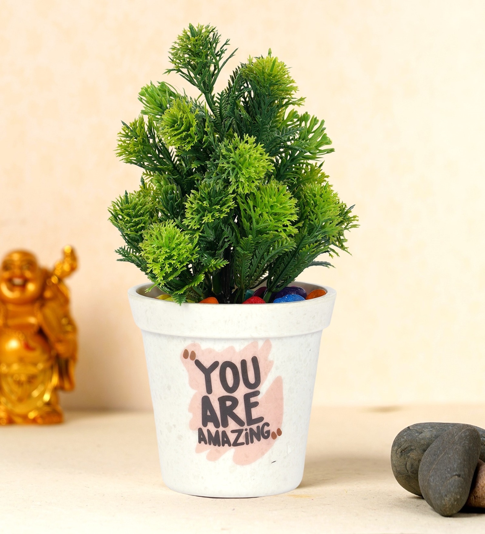 White Melamine Desk Pot