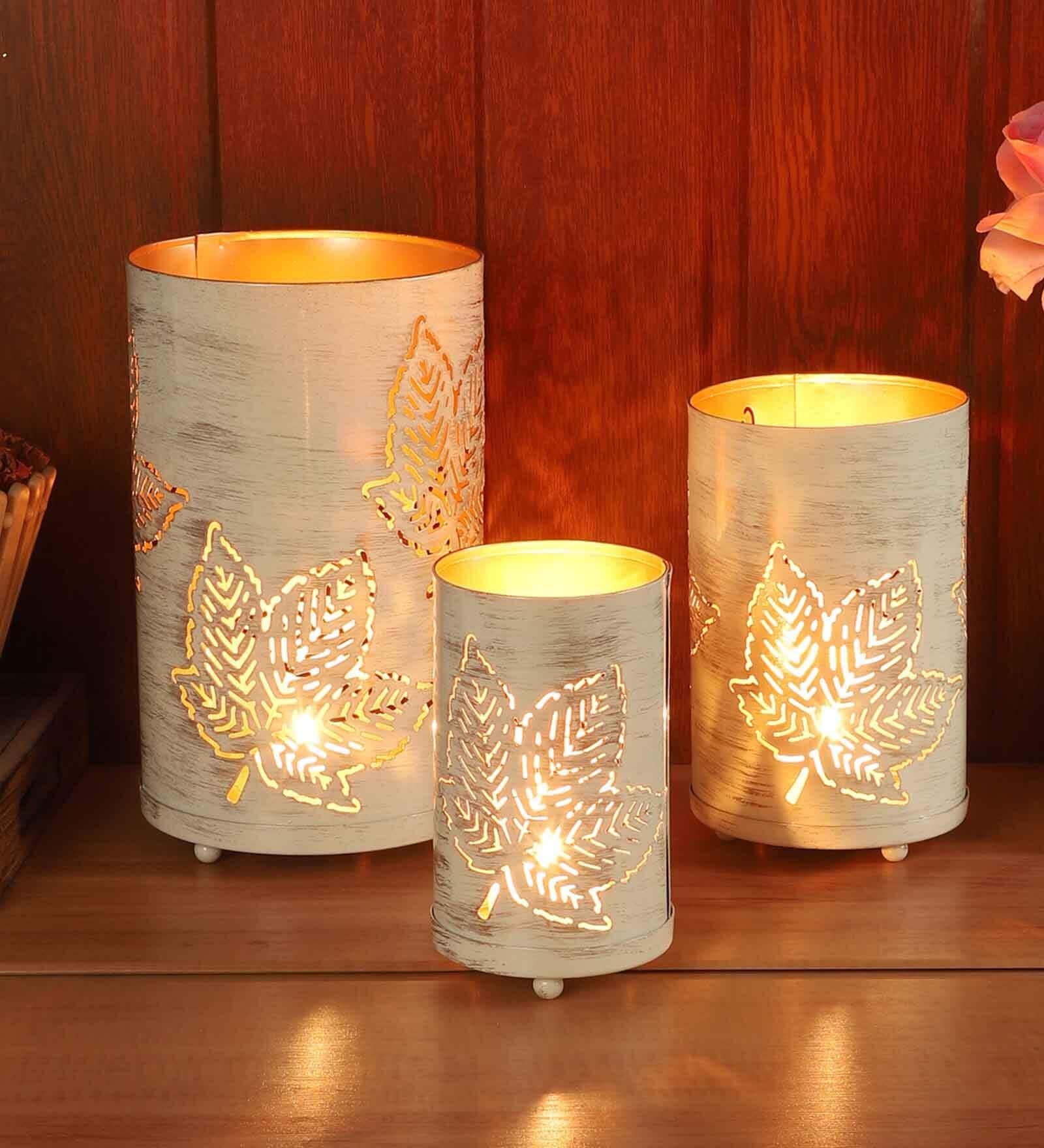 Maple Leaves Votive Set of 3