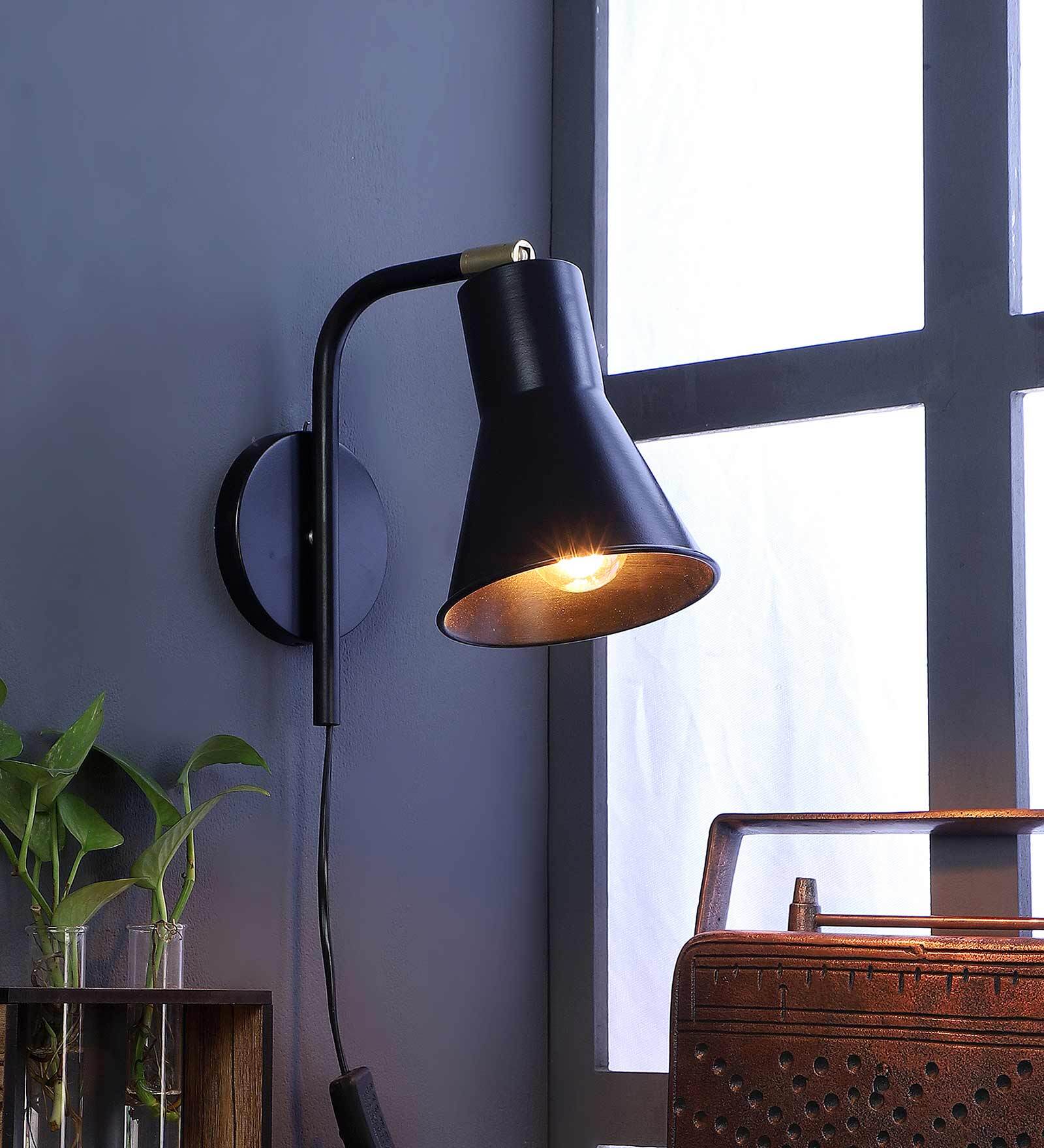 Frosted Black Metal Wall Sconces