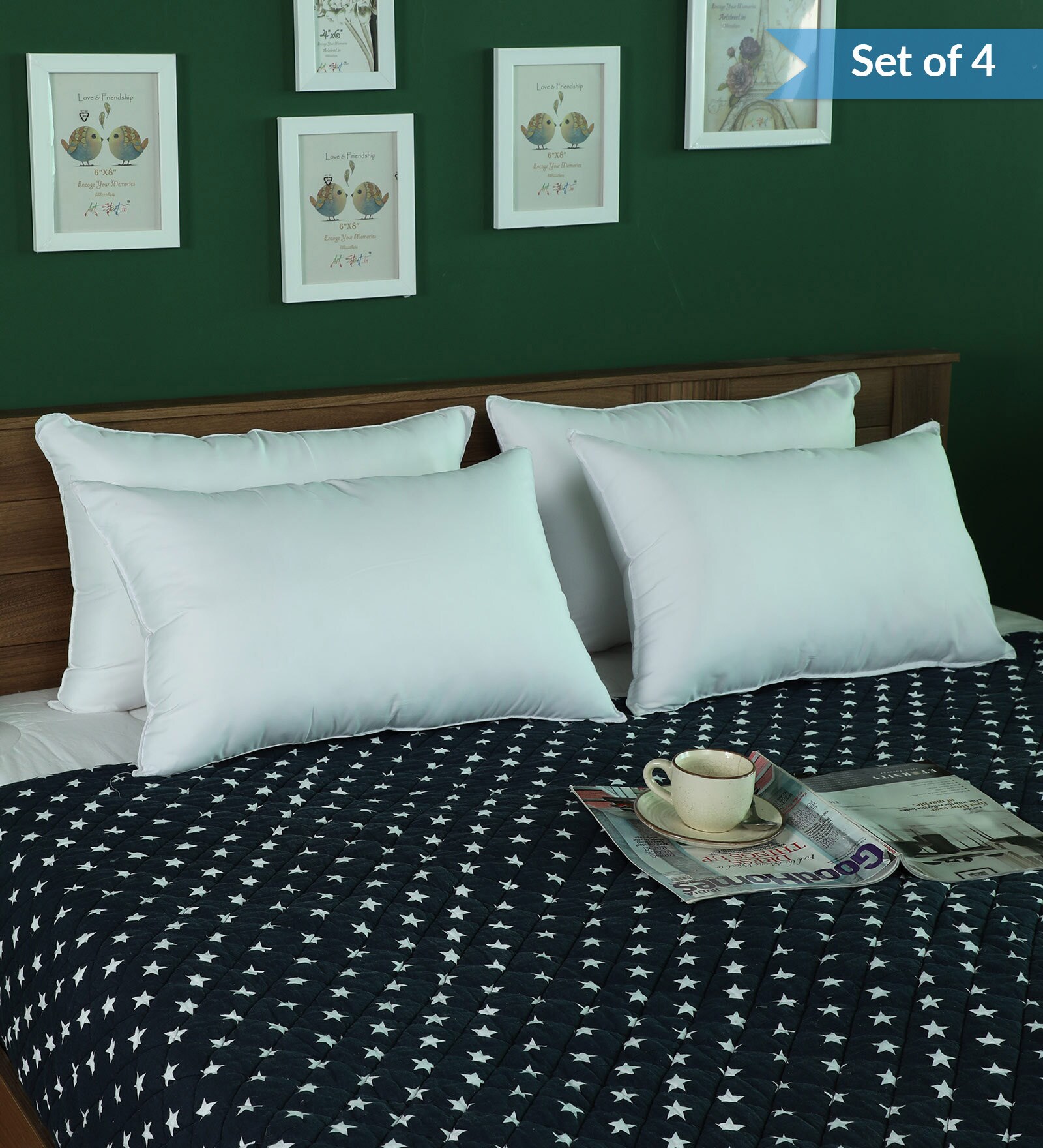 White Microfiber 17x28 Inch Pillow Inserts-Set Of 4