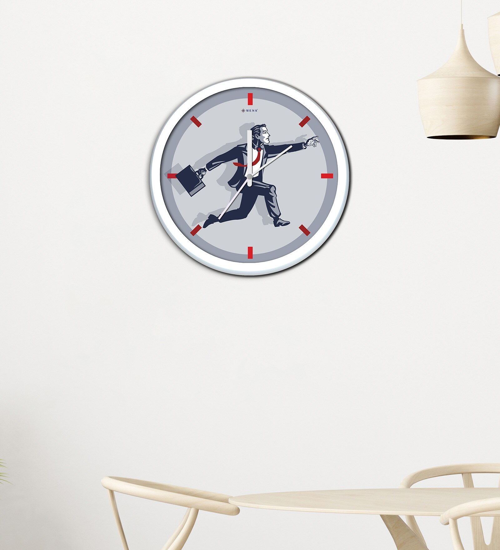 White Plastic Modern Modern Wall Clock
