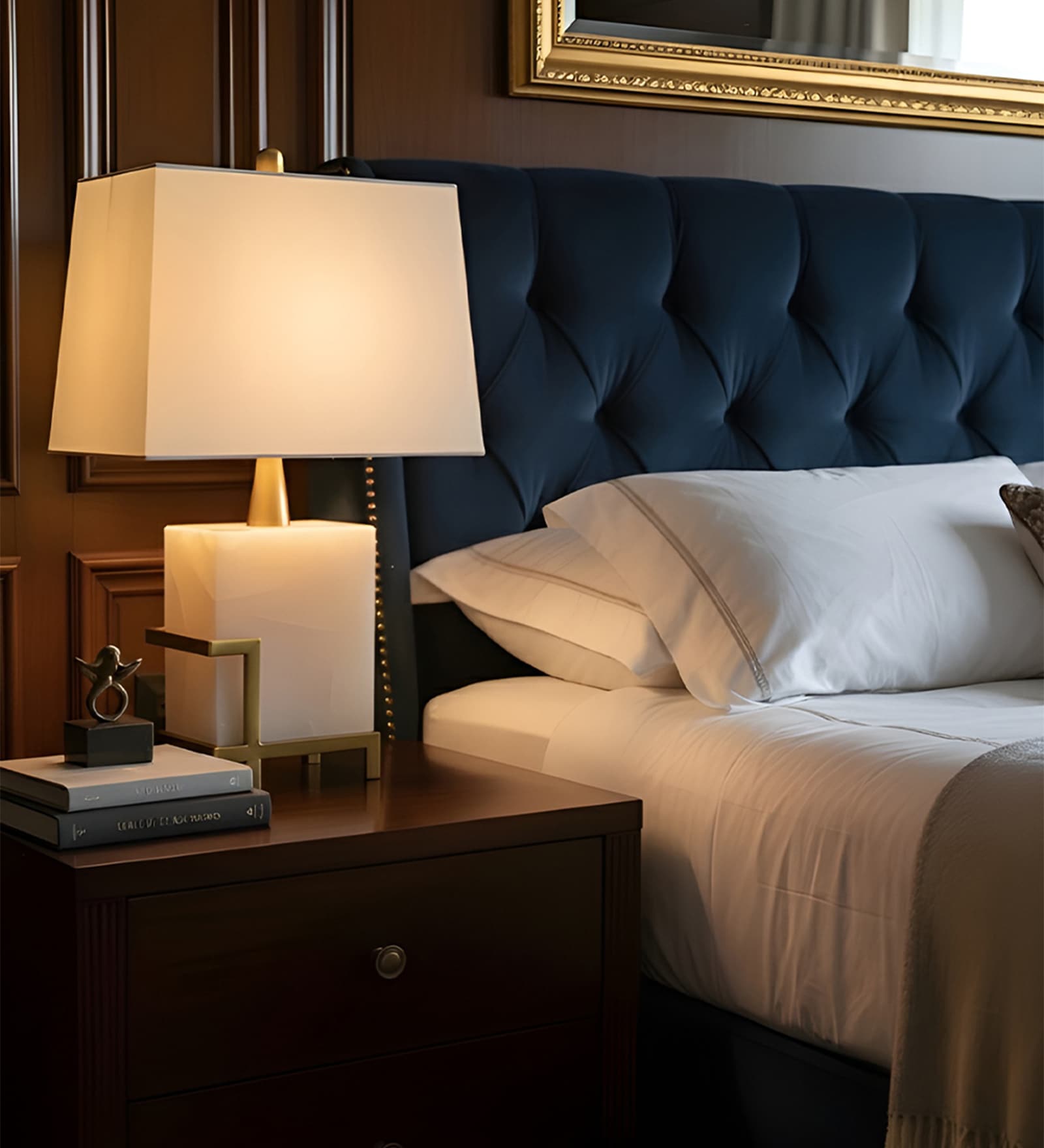 White Onyx Luxe Marble Geometry Table Lamp