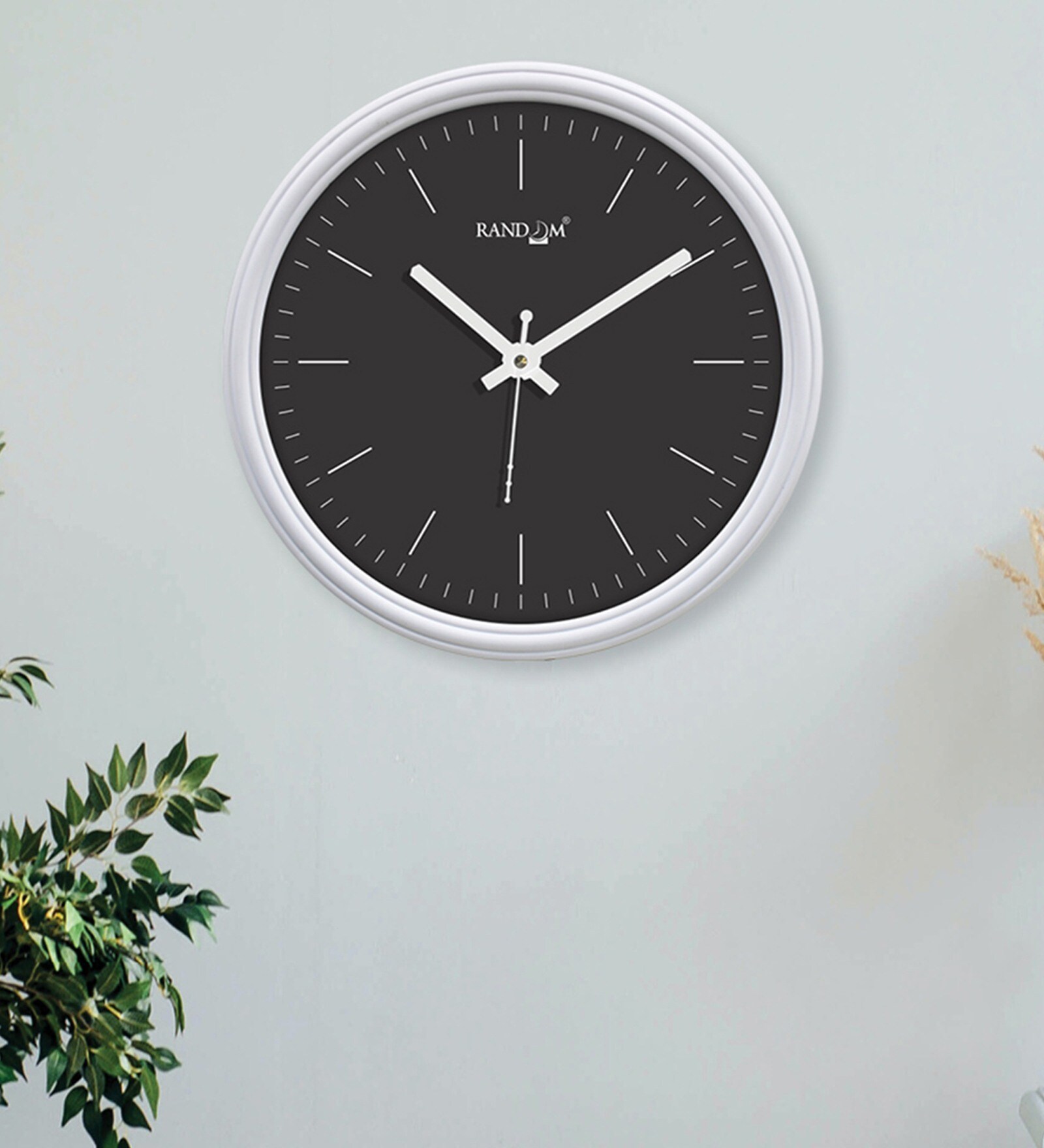 Buy White Plastic 12Inch Curve Modern Contemporary (Quartz Movement