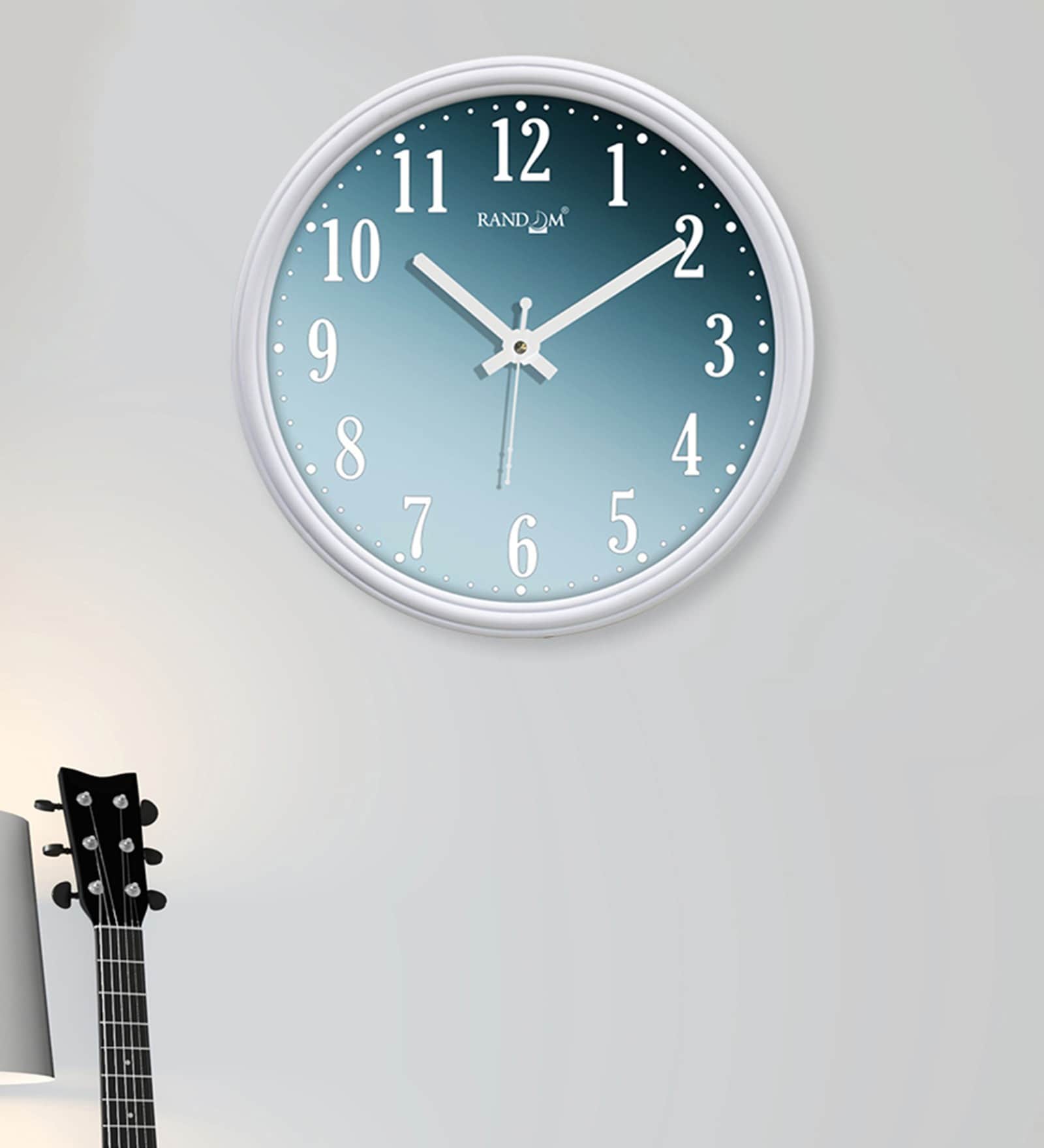 White Plastic 12-Inch Curve Sky View (Quartz Movement) Wall Clock