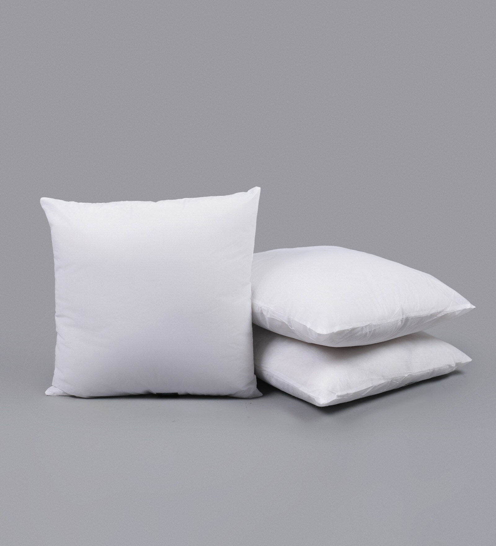 White Microfiber Filled 24X24 Inches Cushion Inserts (Set Of 3)