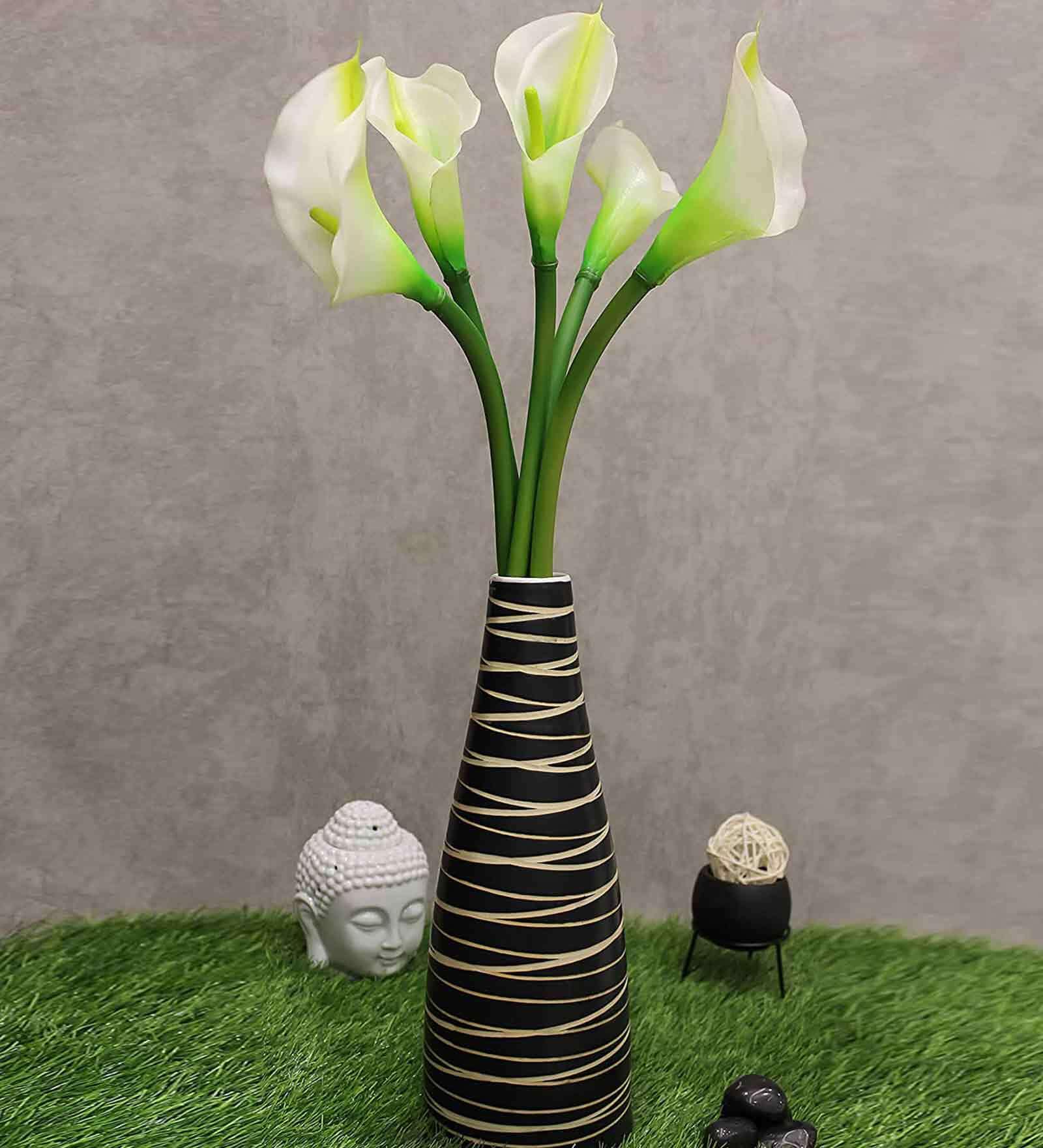 White Polyester Artificial Callalily Flower