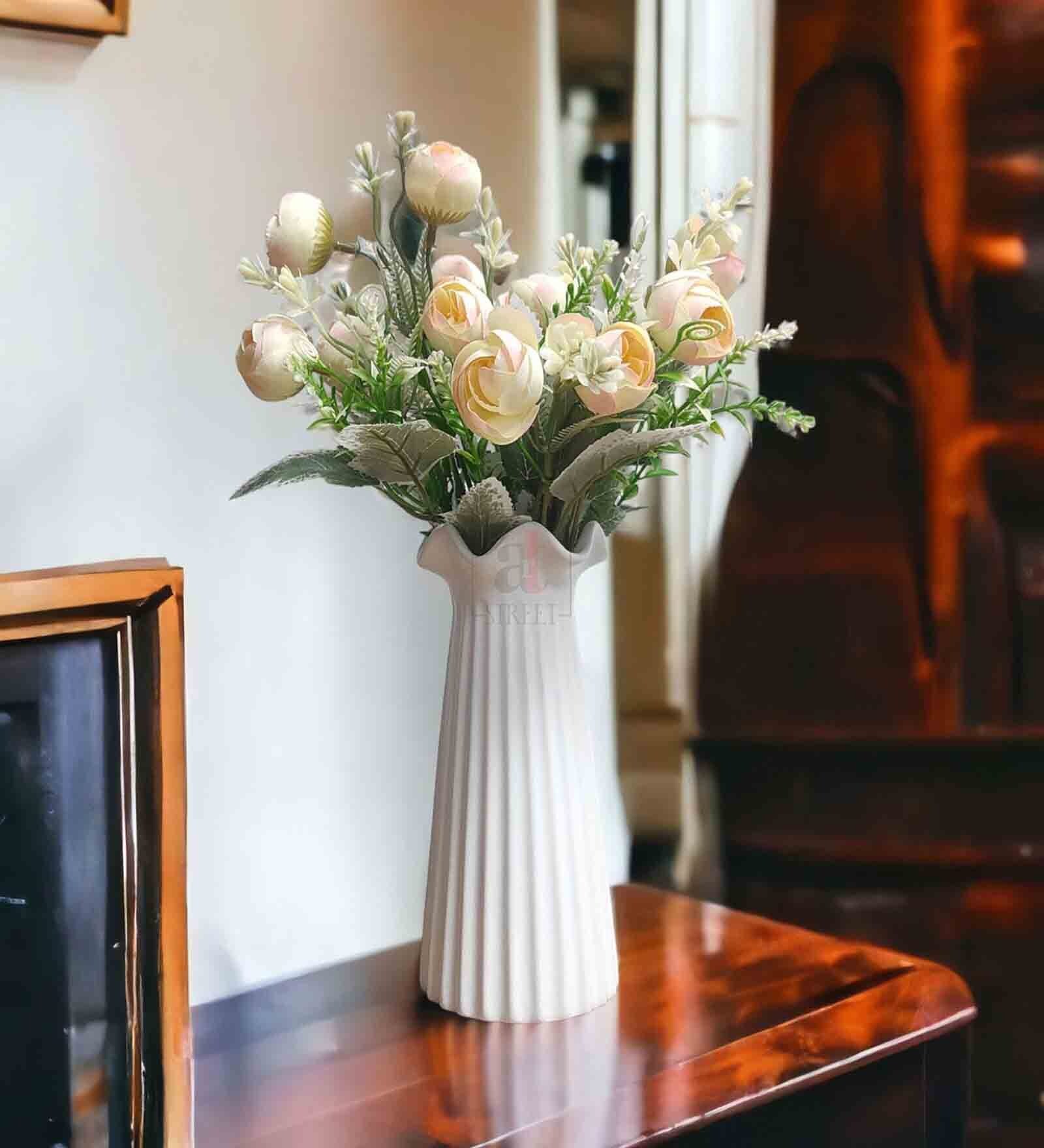 White Polyester Artificial Flower