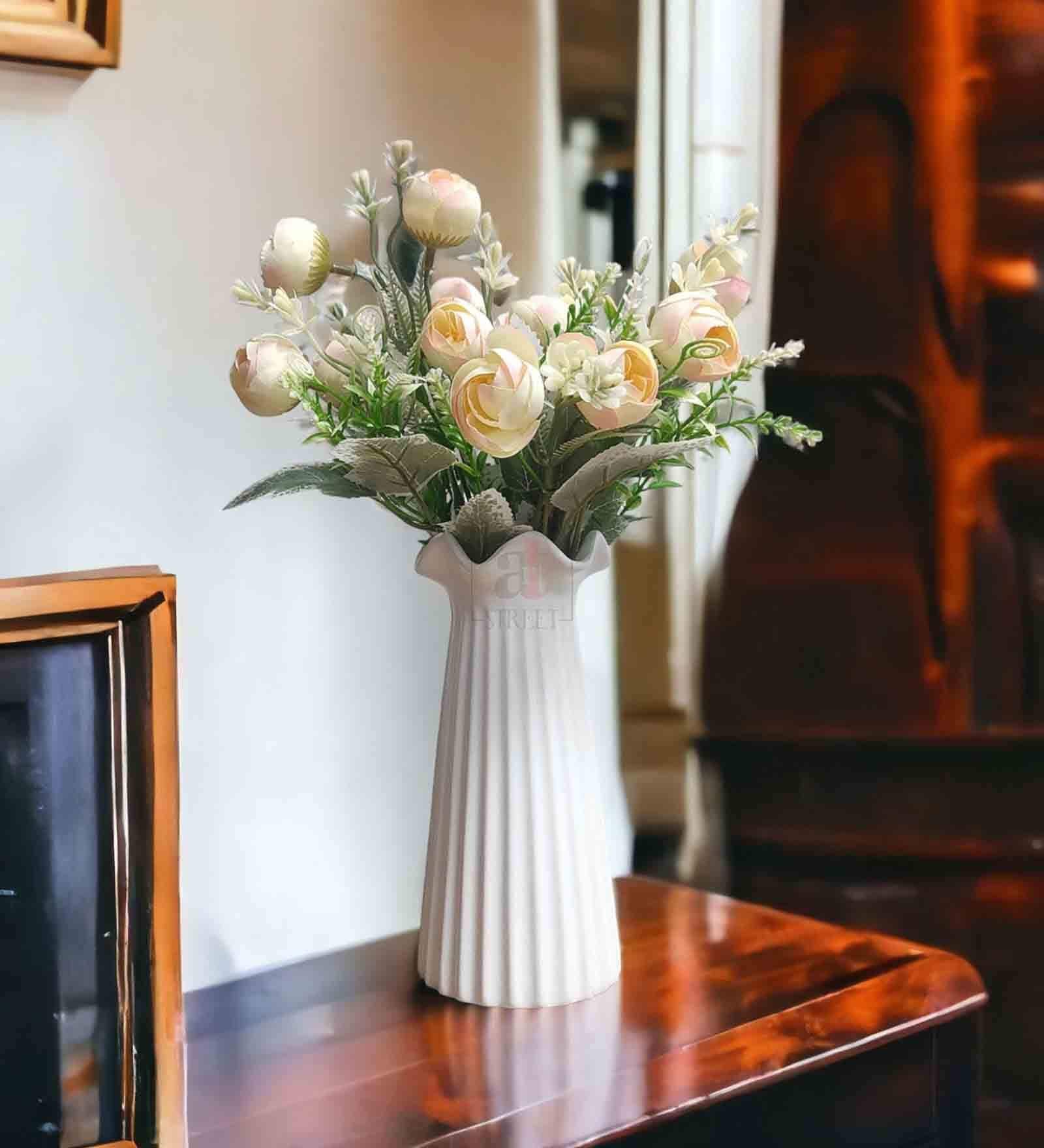 White Polyester Artificial Flower