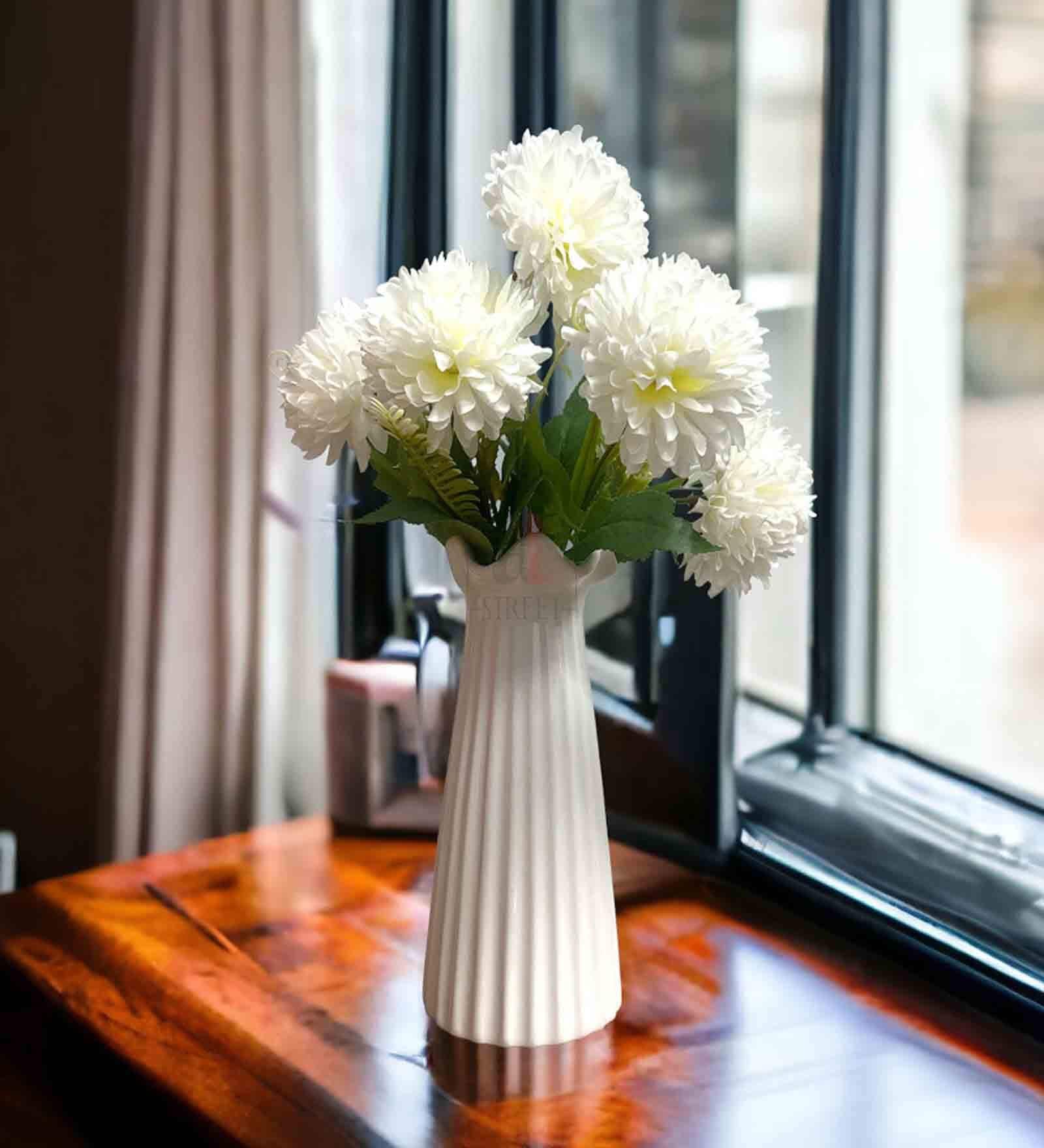 White Polyester Artificial Flower