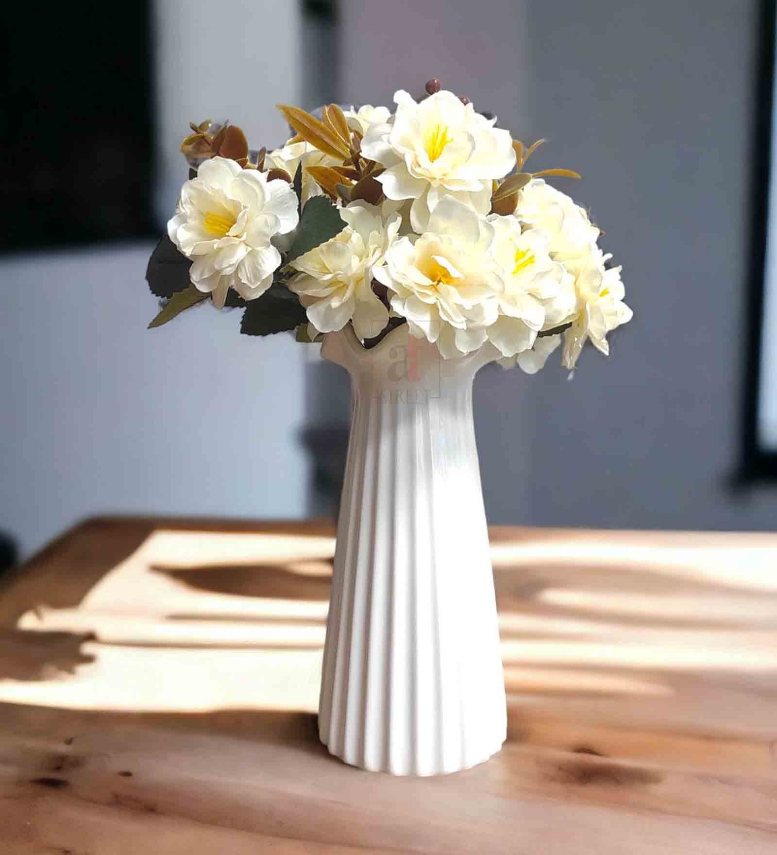 White Polyester Artificial Flower