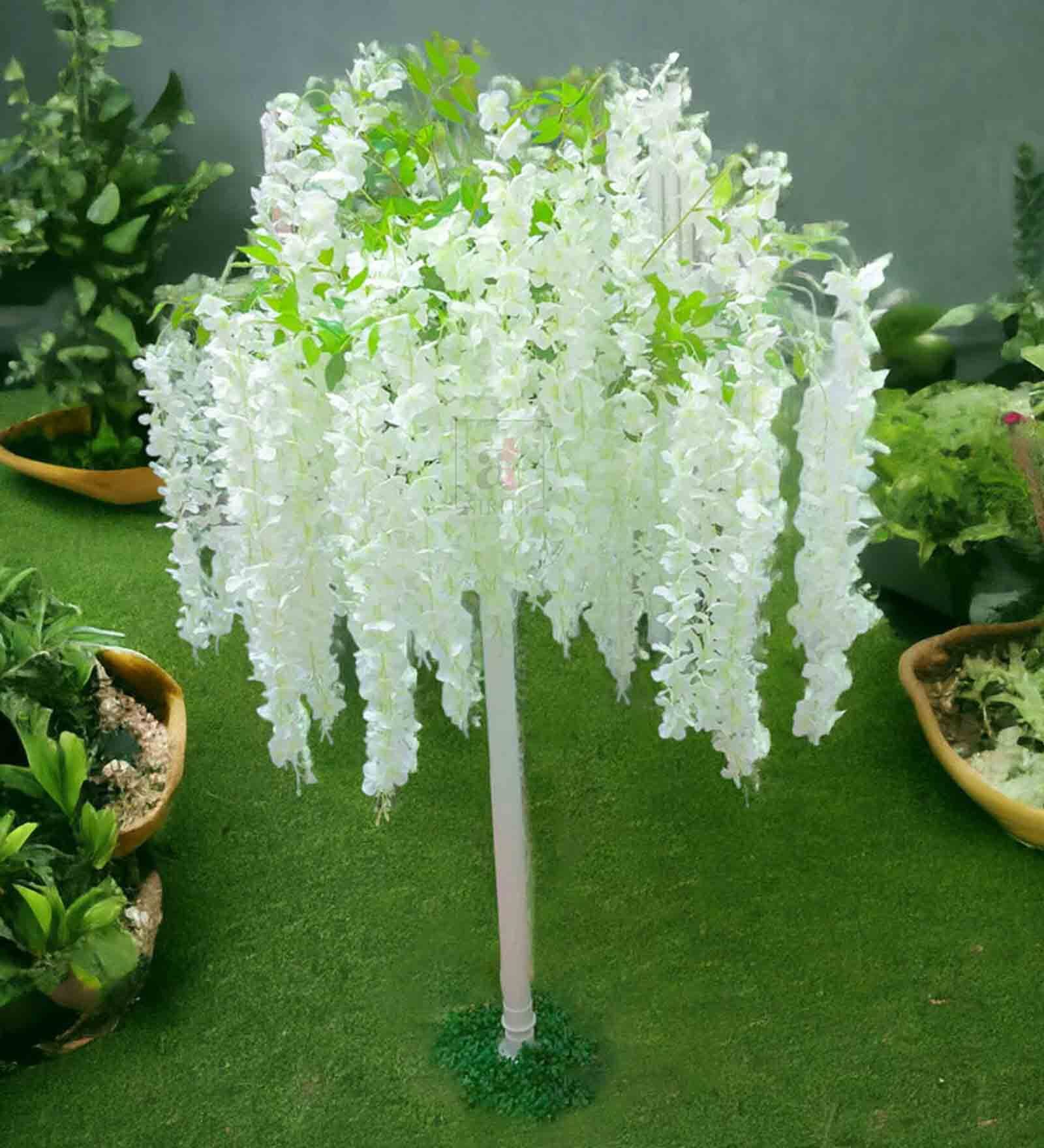White Polyester Artificial Flower