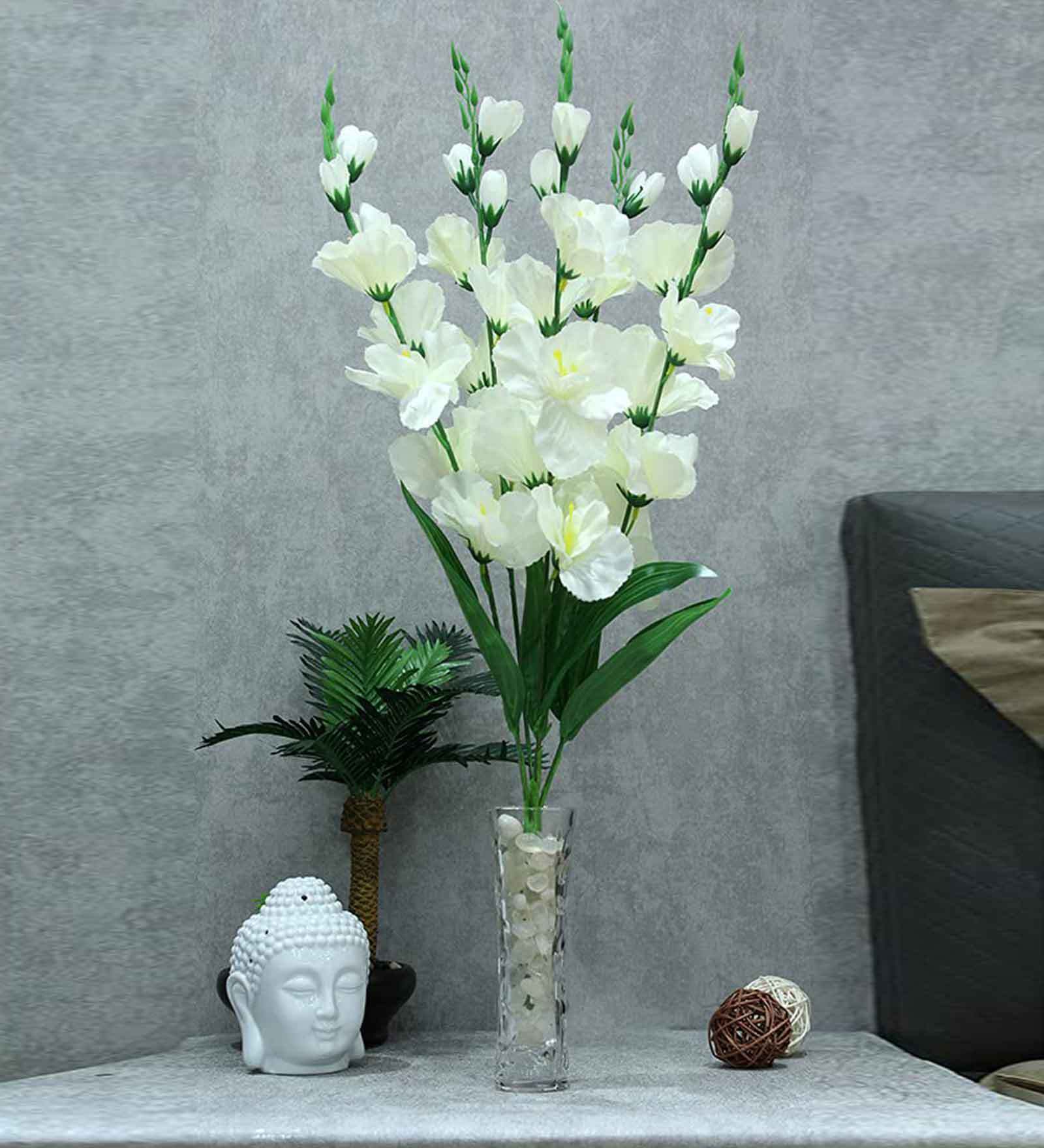 White Polyester Artificial Gladiolus Flower