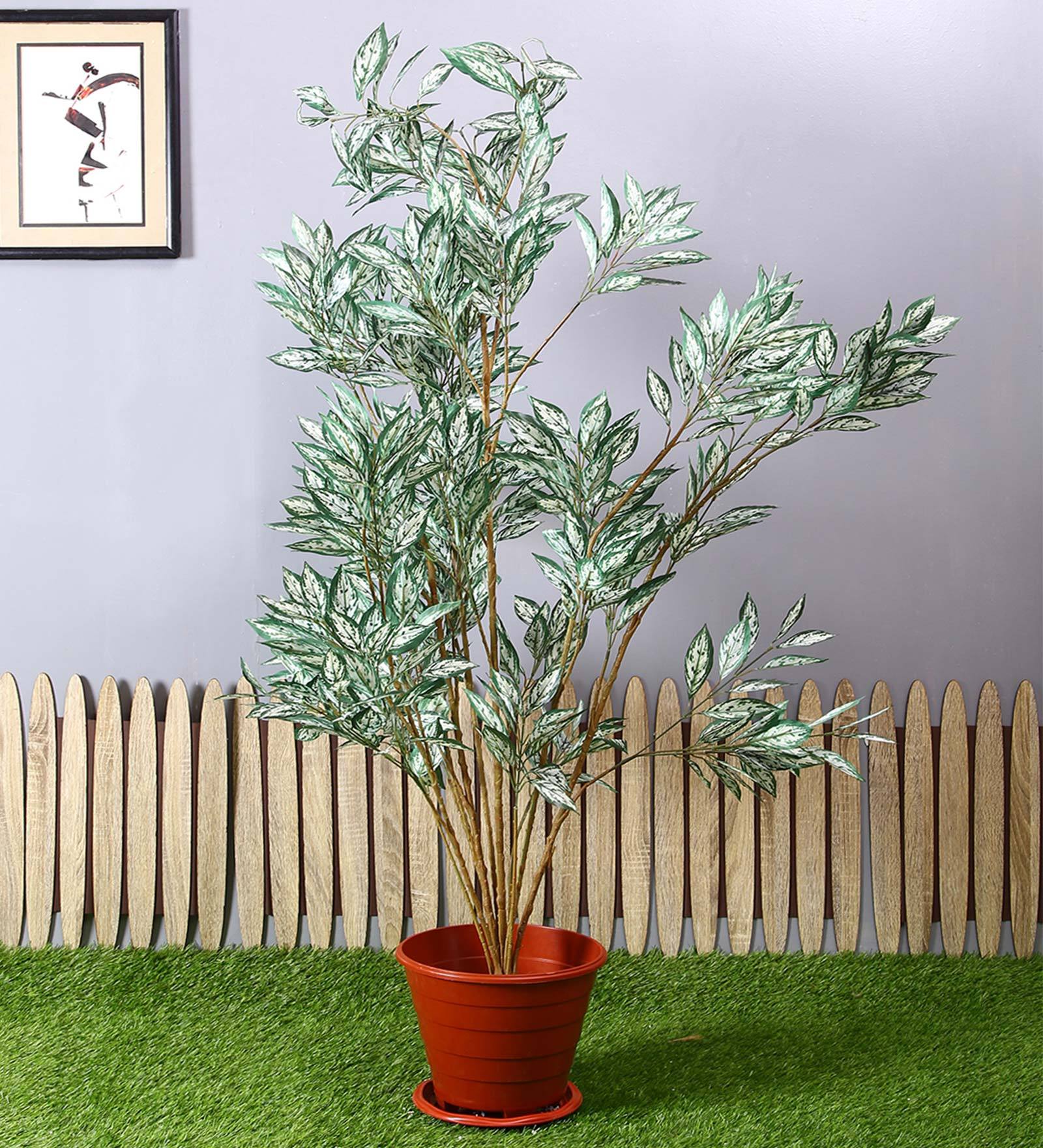 White Polyester Artificial Plant Without Pot