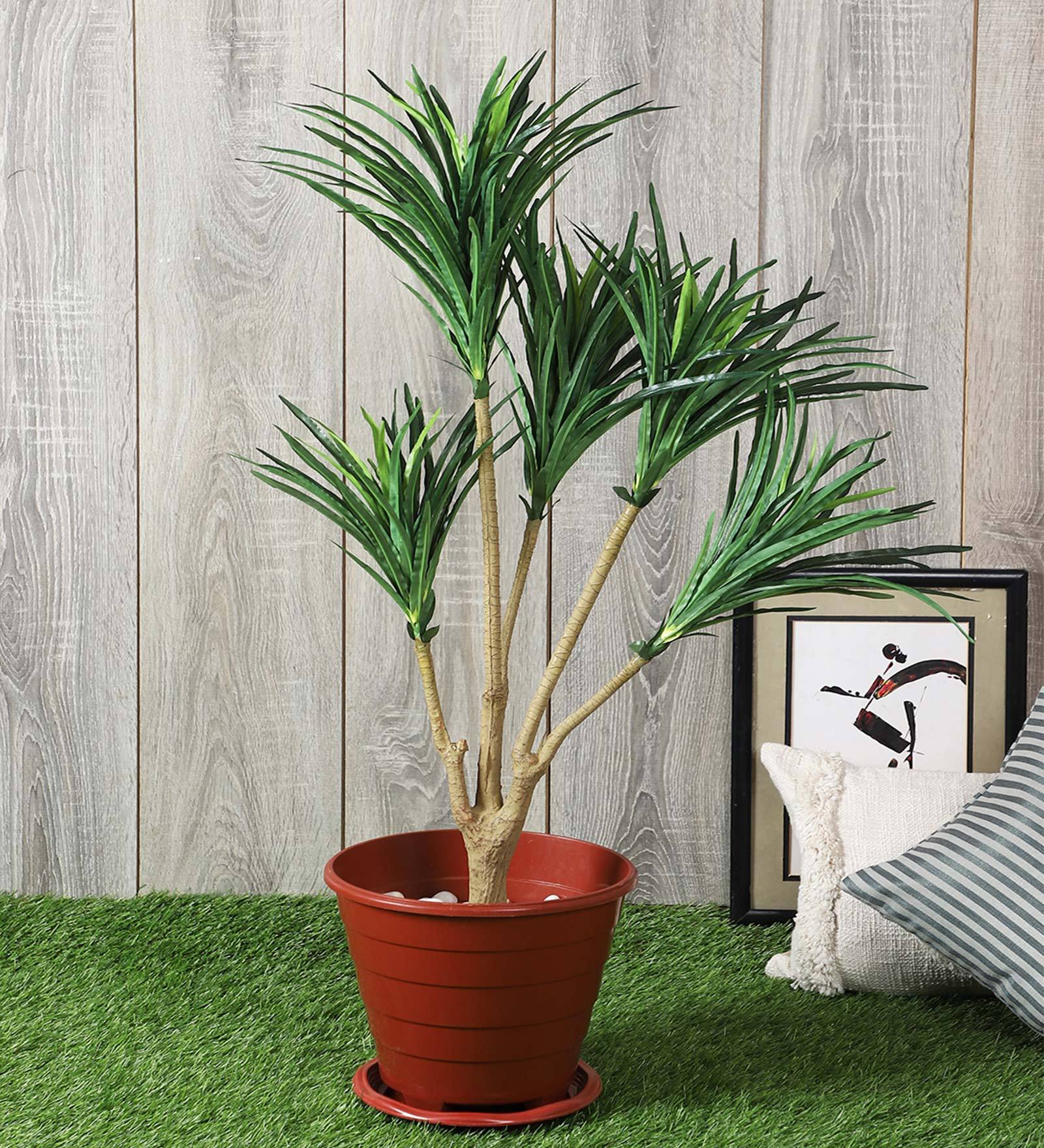 White Polyester Artificial Yucca Plant Without Pot