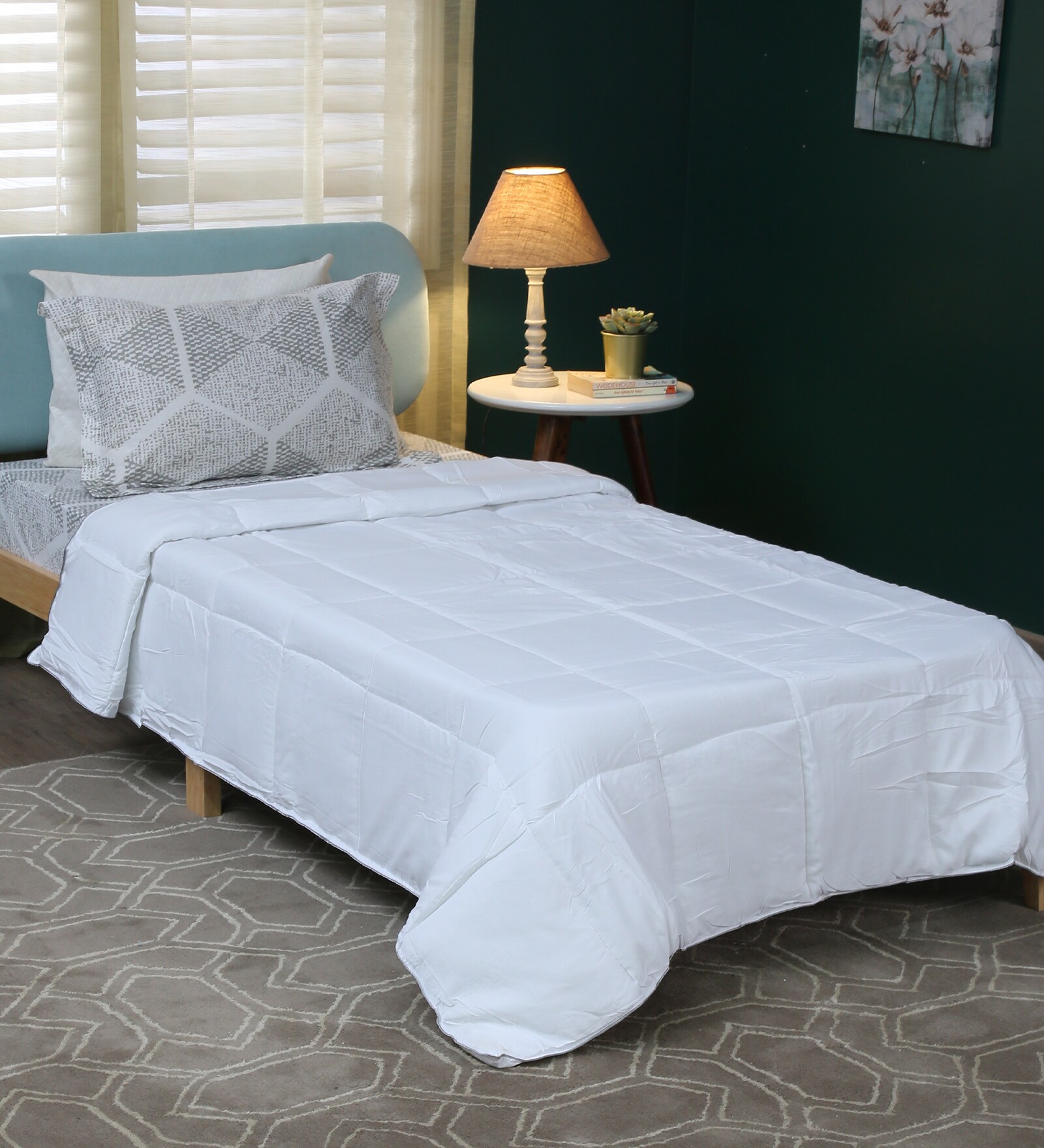 Buy White Polyester 200 AC Room Single Bed Comforter at 17 OFF by