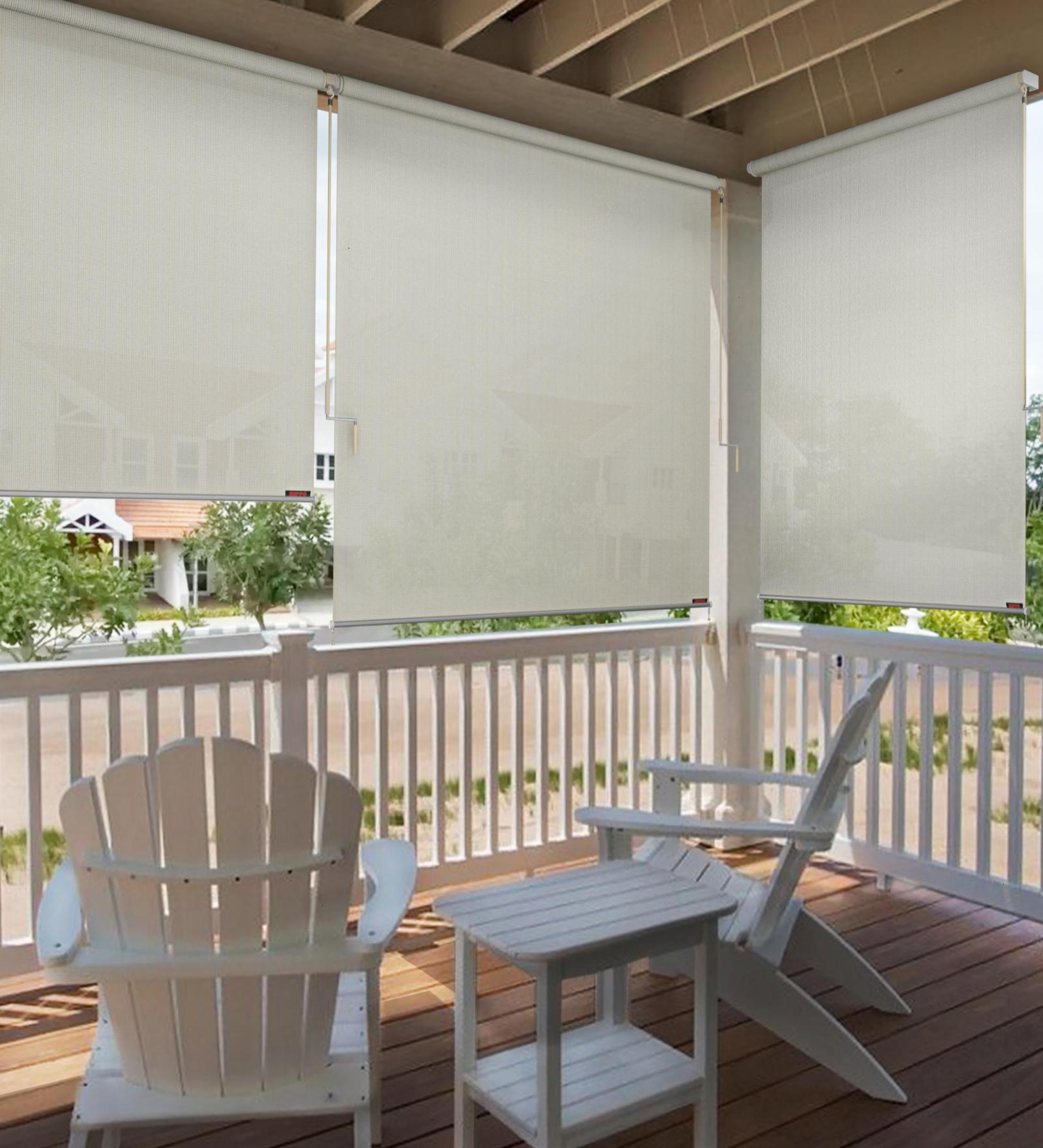 White Polyethylene Solid 84 X 48 inches Semisheer Crank Blind