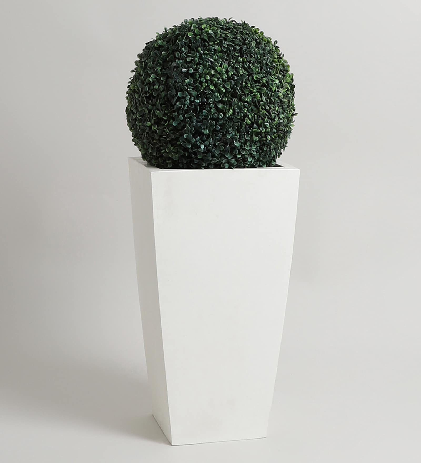 White Polymer 24 Inch Square Tall Planter