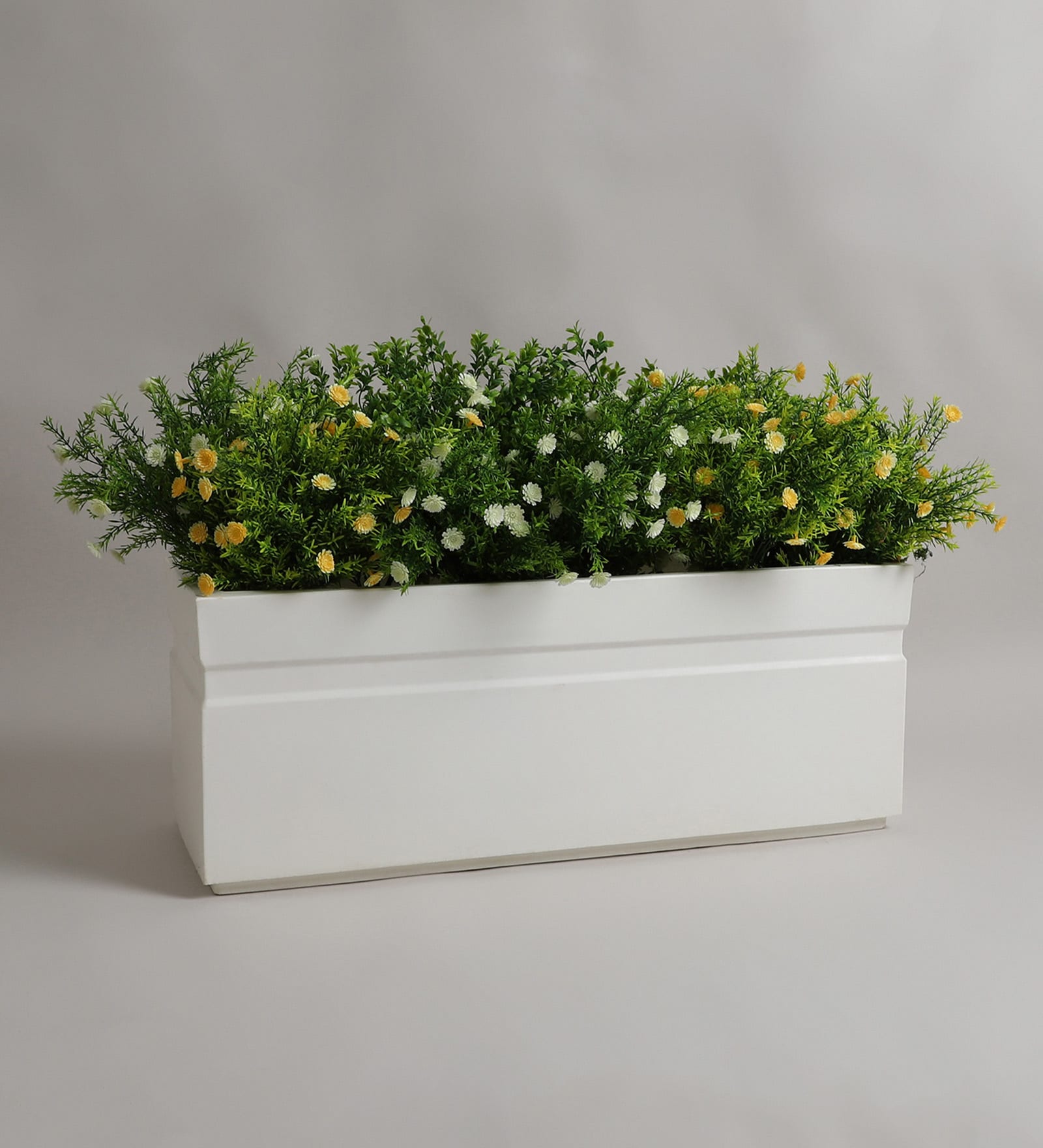 White Polymer 36 Inch Rectangular Planter