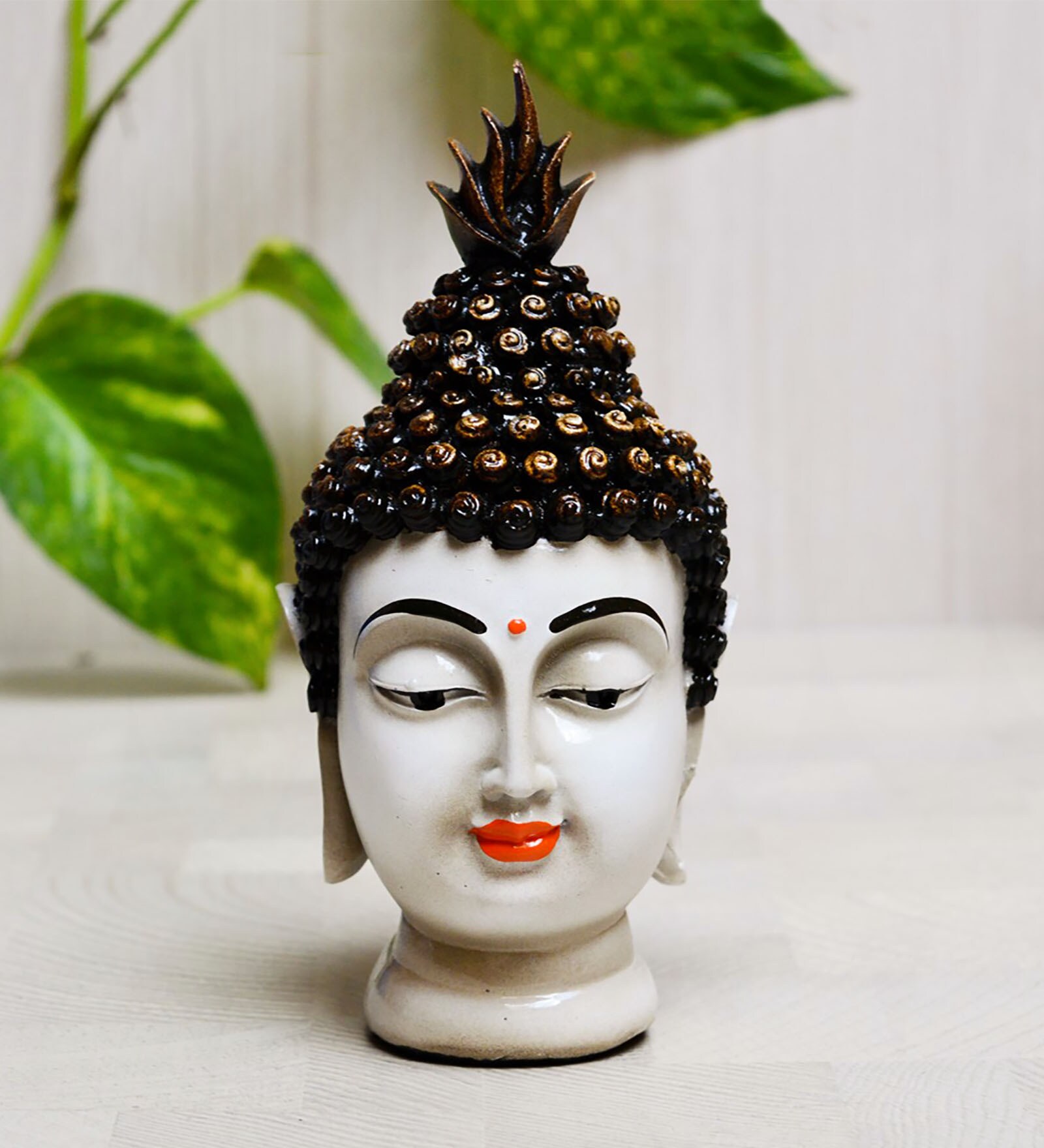 Buy White Polyresin Meditating Buddha Head by Ecraftindia at 15% OFF by ...