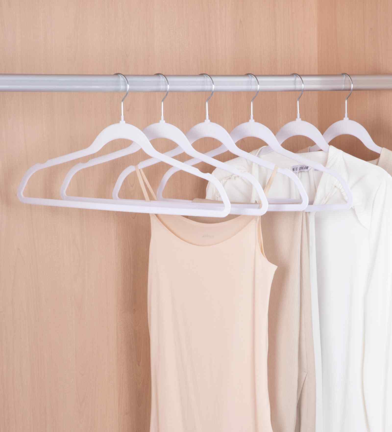 White Premium Velvet Hangers with Non-Slip Surface, 360 Swivel Hook, Slim Ergonomic Design