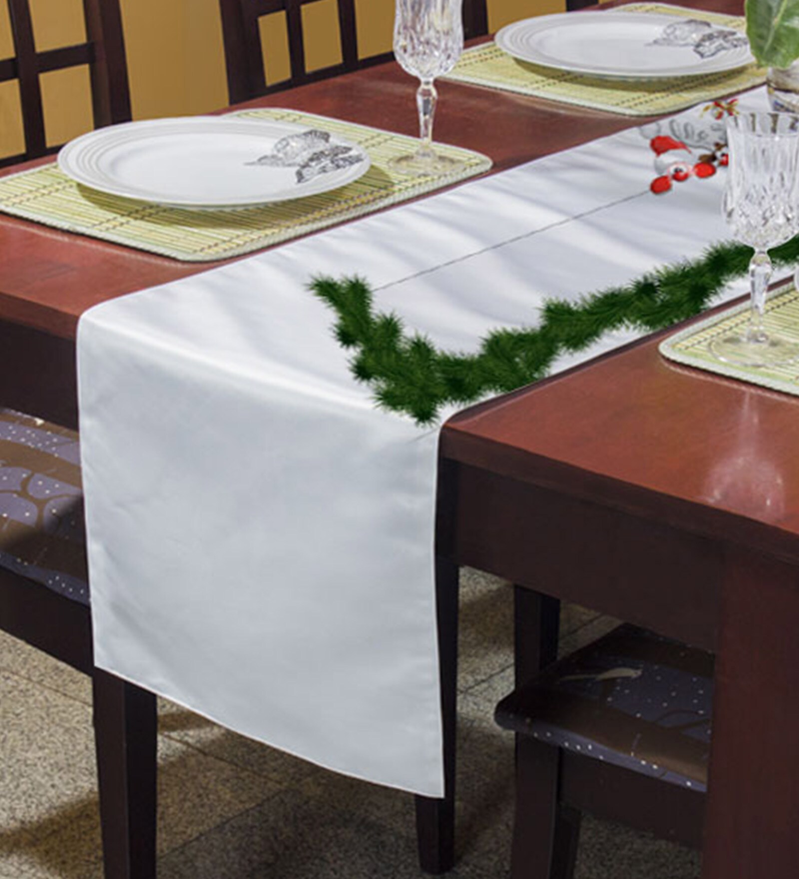 Buy Jacana (13x72) White Polyester Table Runner at 40 OFF by Right