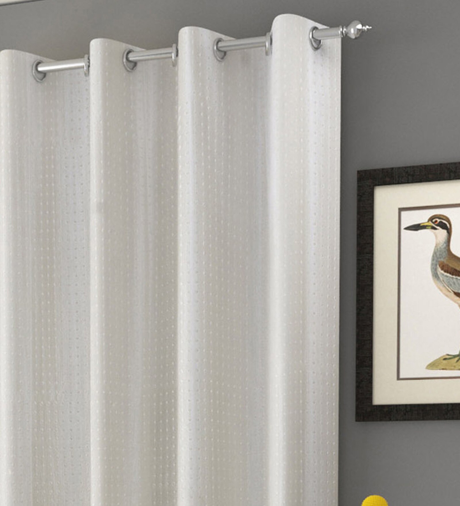 Buy White Solid Polyester 7 Ft Semisheer Eyelet Door Curtains (Set of 2