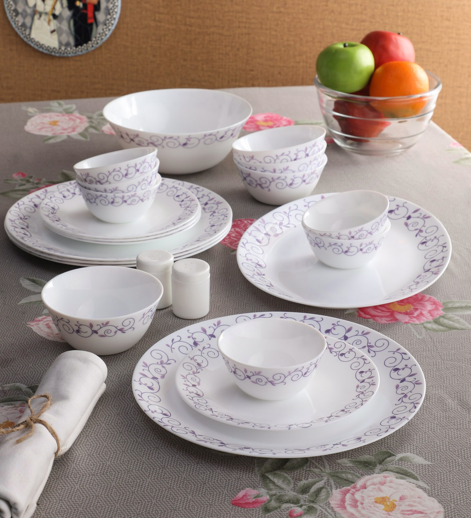 Buy Diva Grace Red Opalware Dinner Set 27 Pieces By La Opala Online Opalware Dinner Sets