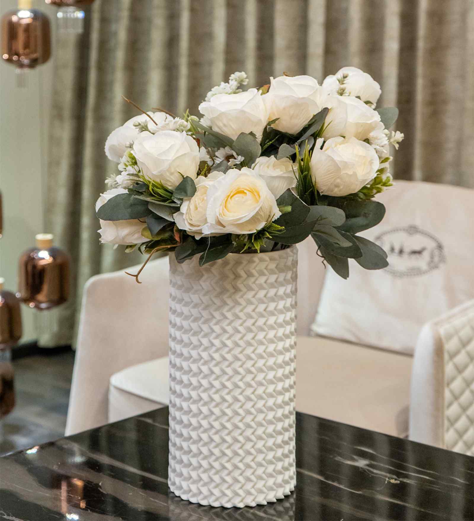 White Silk Rose Silk Bunch Single Stem Flower