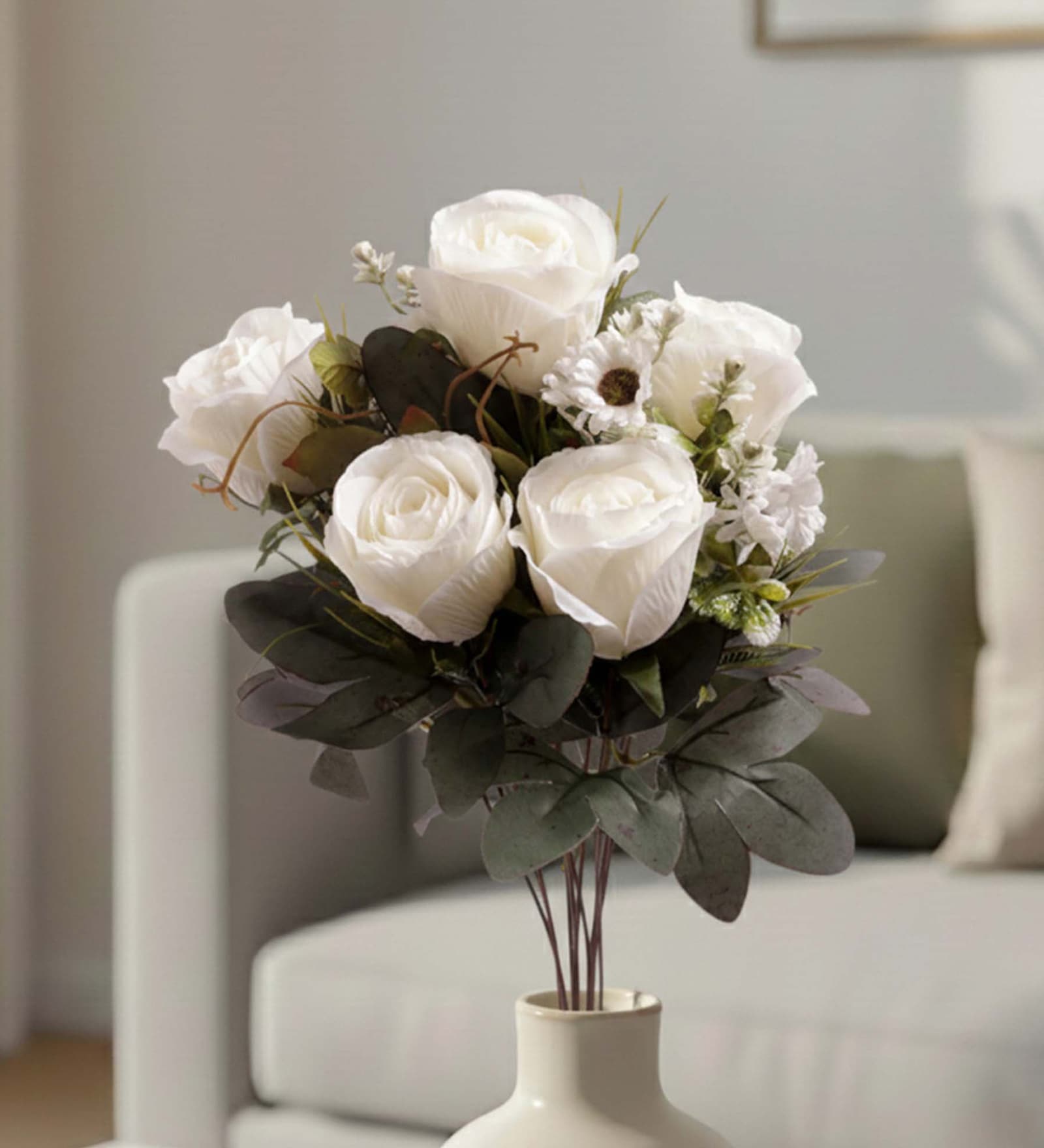 White Silk Rose Silk Bunch Single Stem Flower