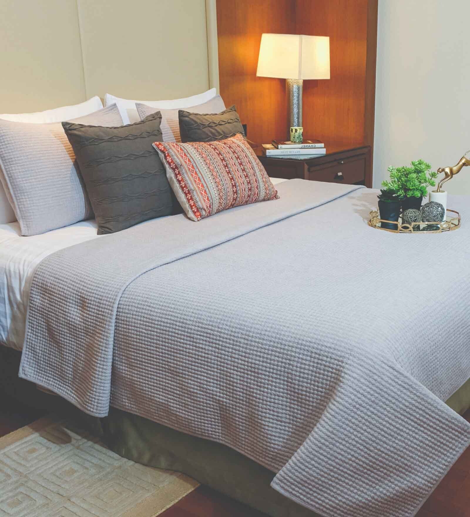 Buy White Solid 180 TC Cotton Double Bed Cover with 2 Pillow Covers by