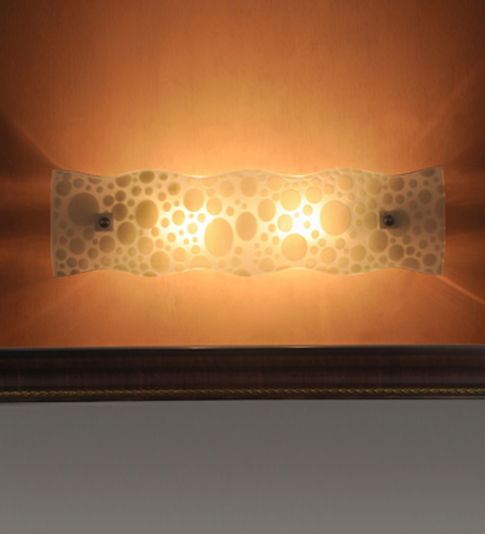 Livorno White Steel and Glass Flush Mount Wall Light