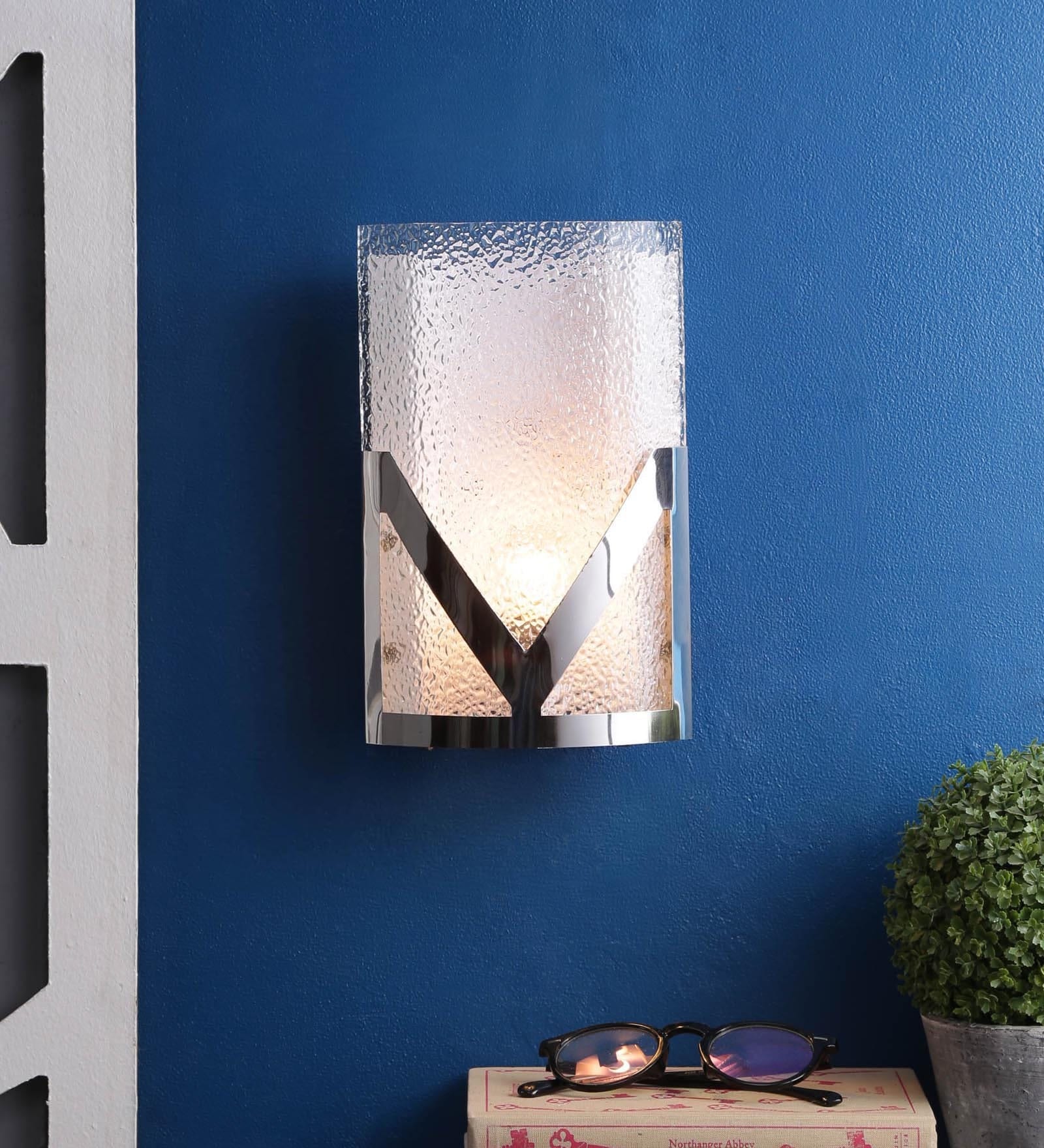 Bling White Metal Flush Mount Wall Light