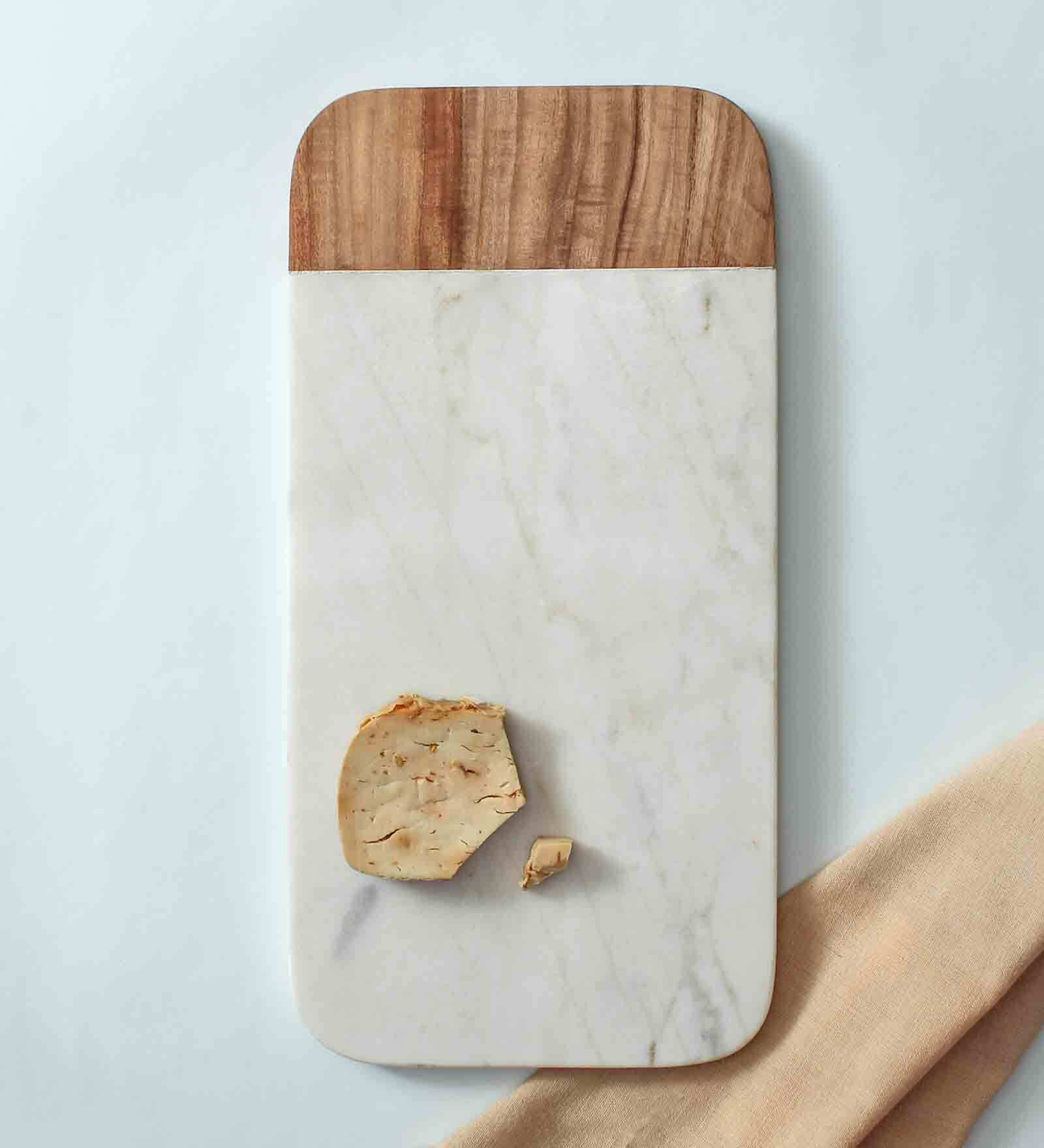 Rectangle White & Brown Stone Cheese Board