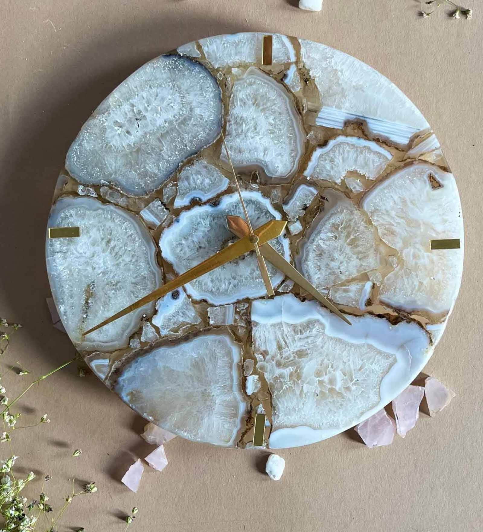 White Stone Wall Clock